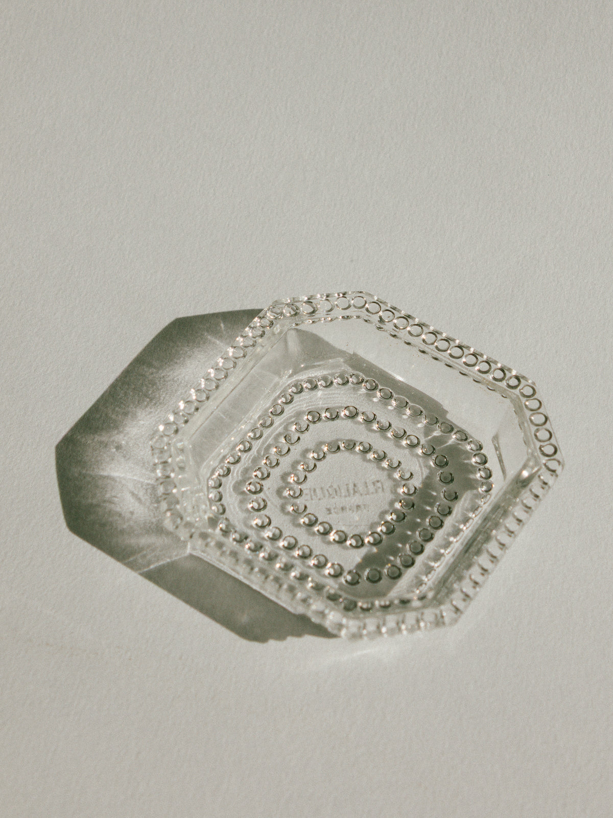 Original René Lalique Signed Art Deco Glass Jewelry Tray | France - 1933 — side angle