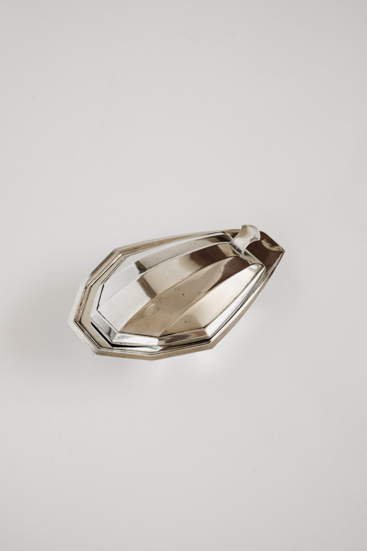 Vintage Silver-Plated Butter Dish — detail view