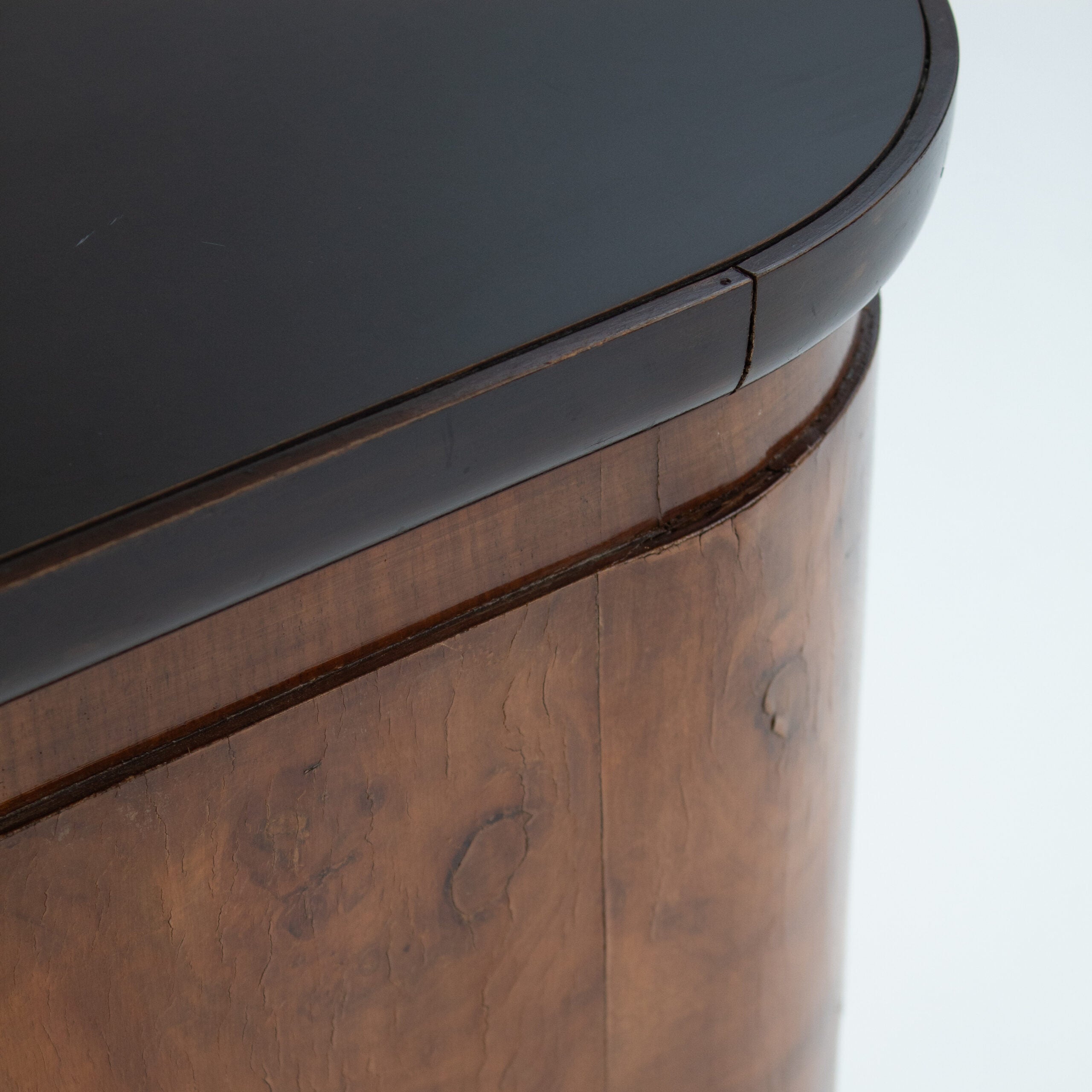 French Art Deco Walnut Pedestal with Open Display Niche, 1930s — alternate view