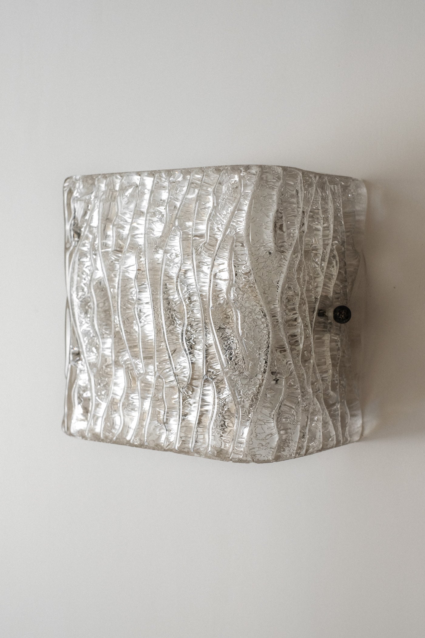 Textured Ice Glass Wall Light by J. T. Kalmar — side angle