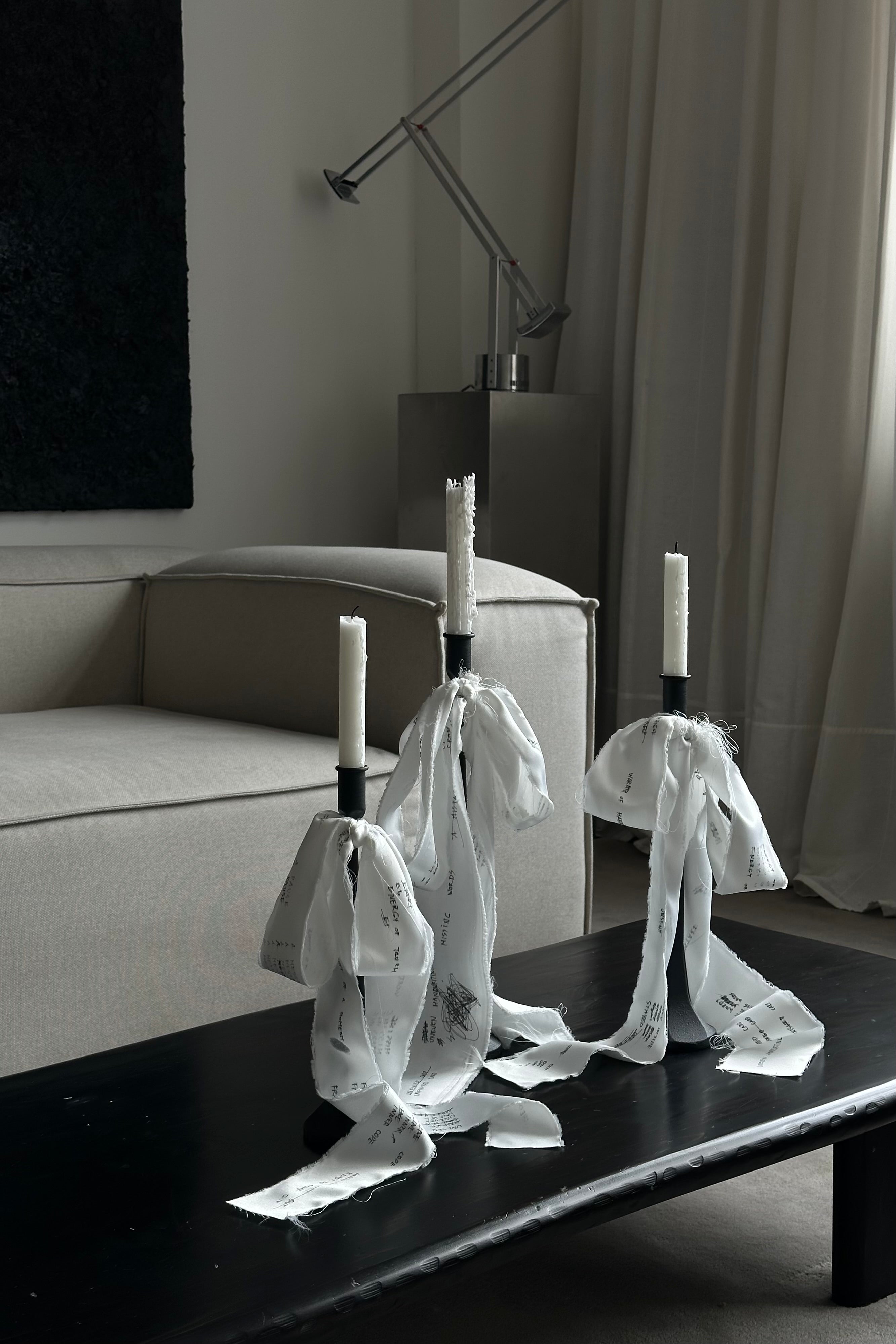 'UNFINISHED' Candleholder — close-up