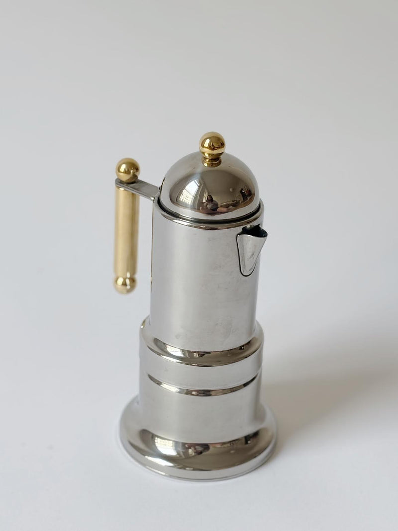 Kontessa Moka Pot, c. 1980's Italy by Huerto | The Oblist — stainless steel, vintage design