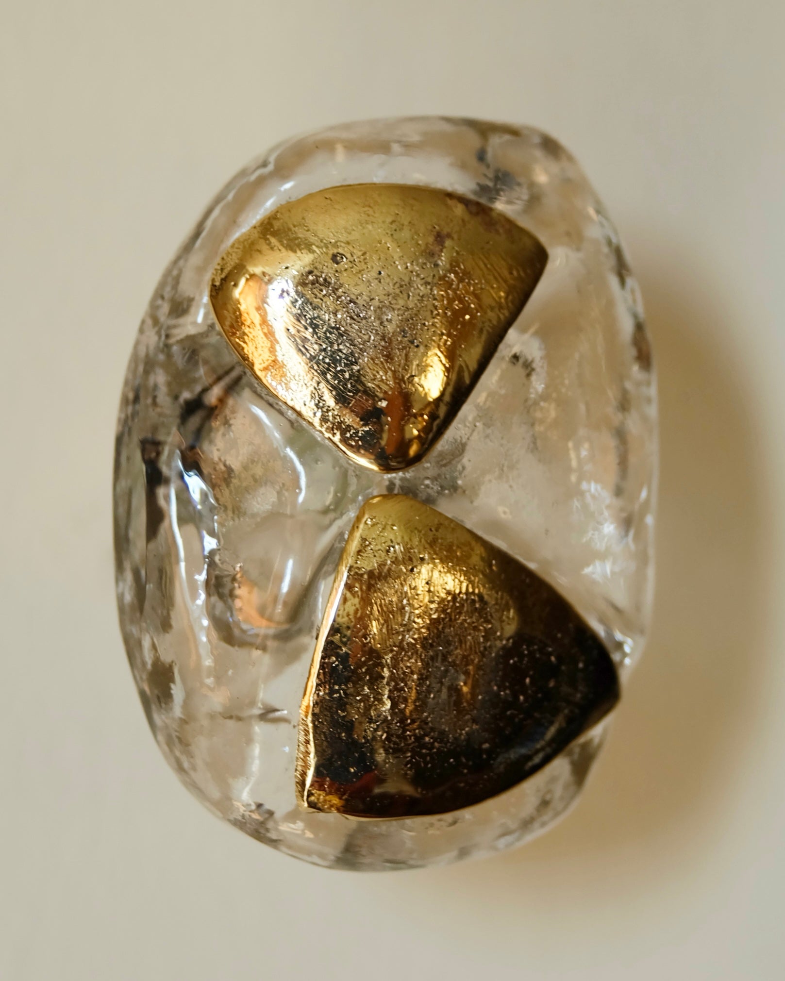 MIRO Cabinet Knob/Wall Hook — close-up of clear resin with gold accents
