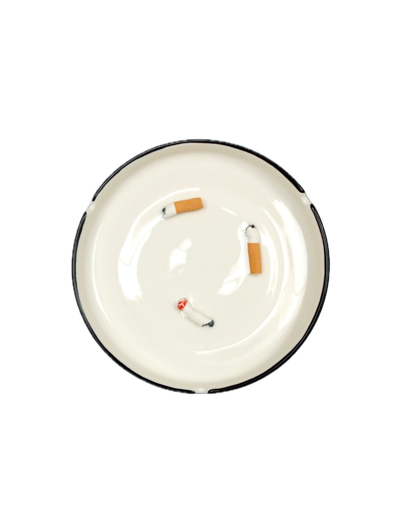 CIGARETTE BUTTS ceramic ashtray — detail view