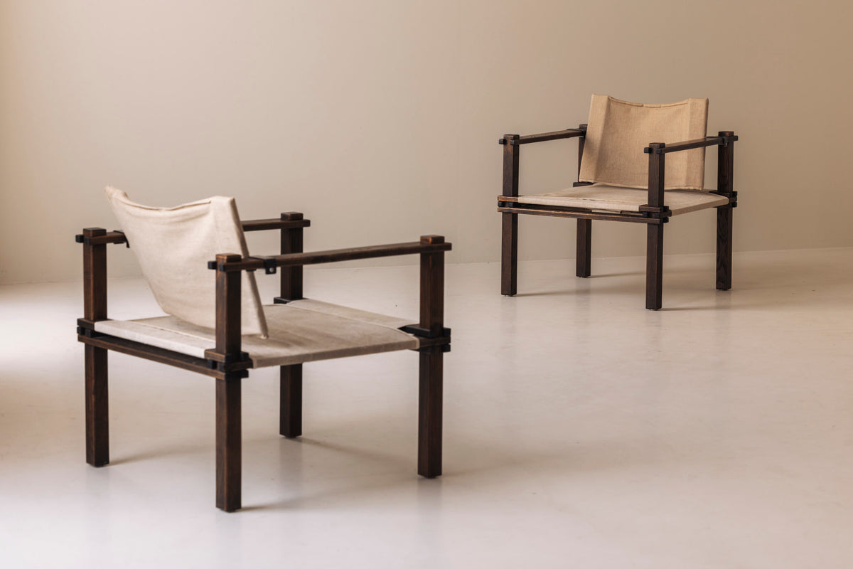 Set of Two Safari Easy Chairs by Gerd Lange for Bofinger, 1960s — detail view