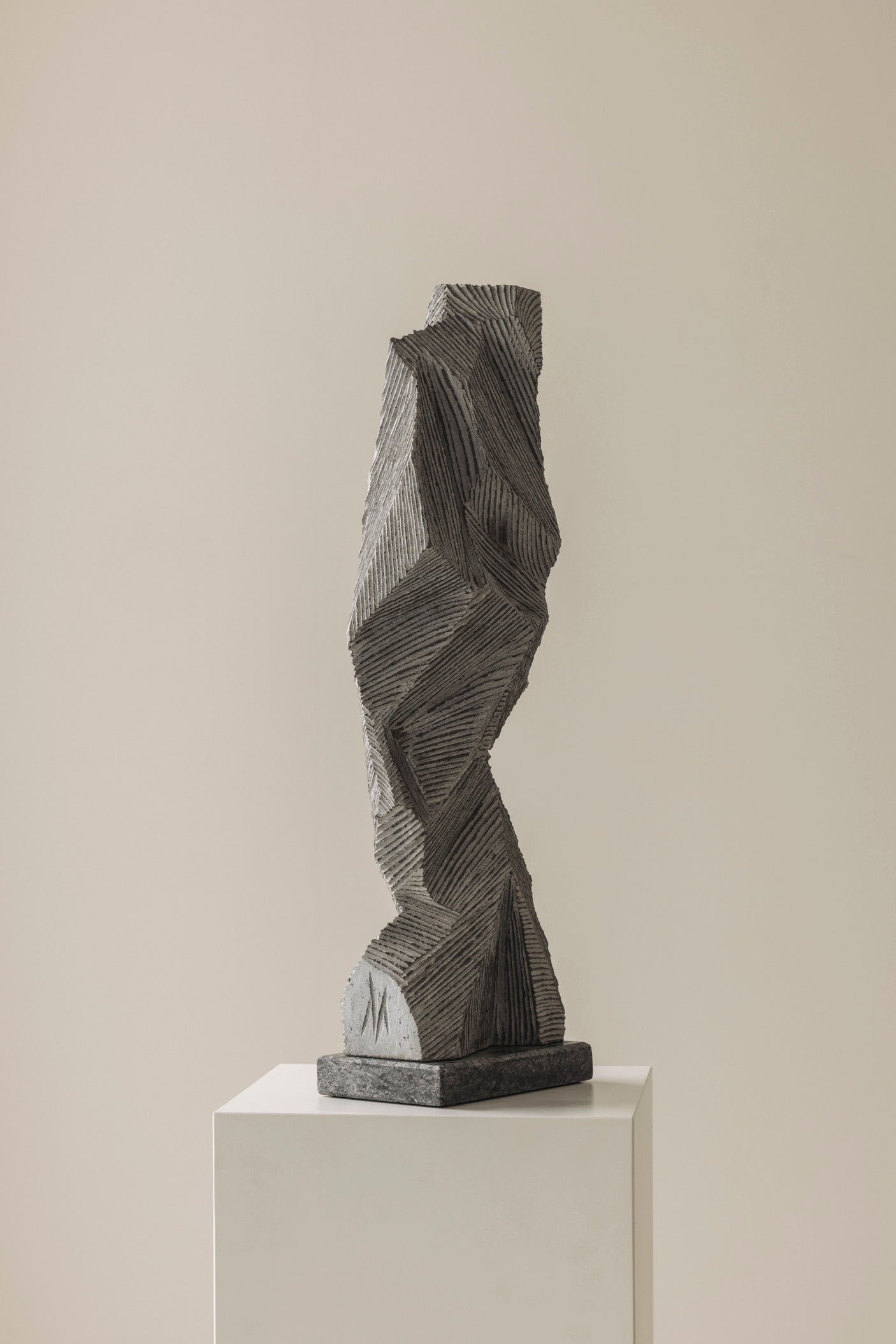Abstract sculpture Carved from natural stone by Marc Verdoodt, Belgium 1980s. — additional view