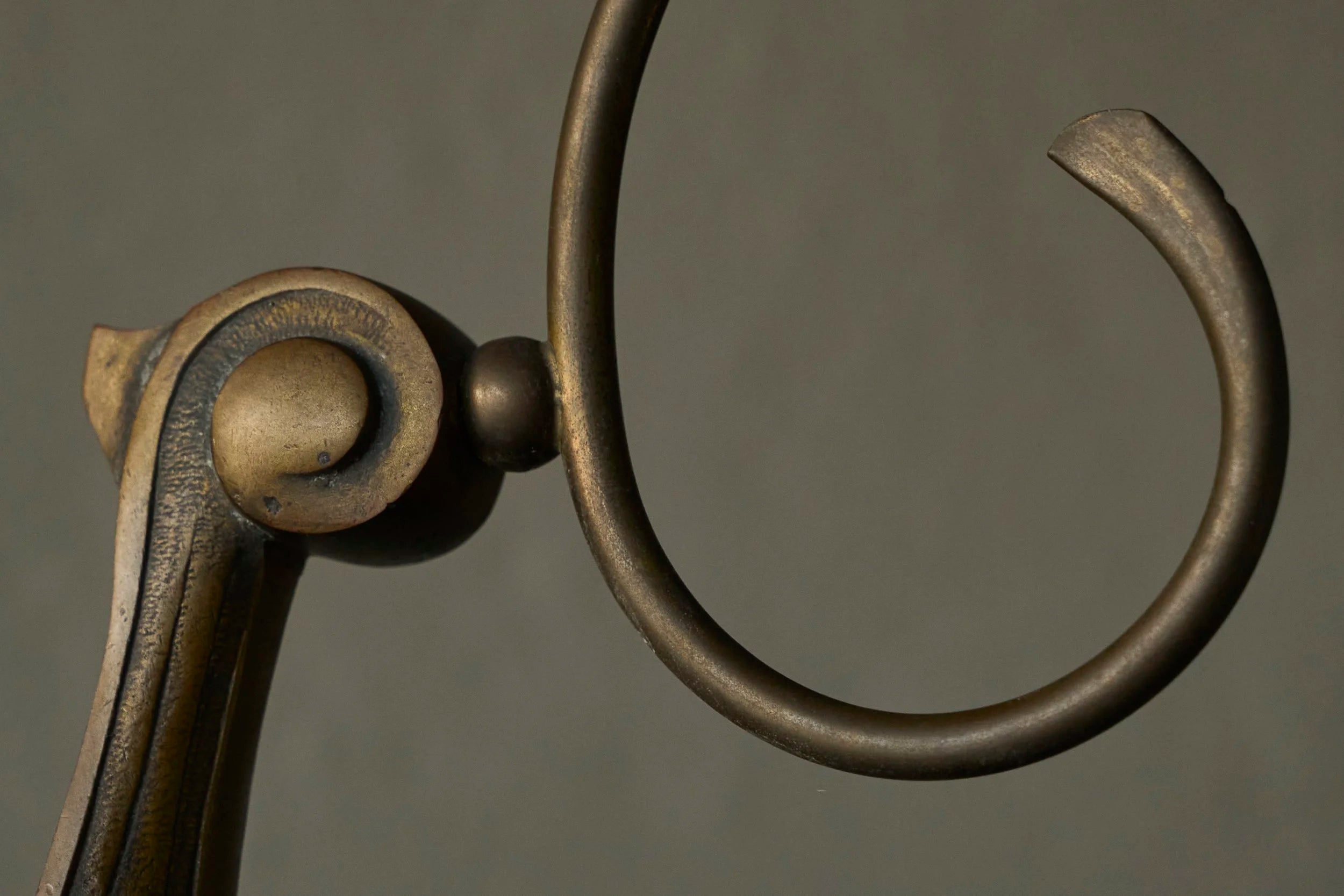 Sculptural Table Lamp in Brass and Opaline Glass Europe Early 20th Century — additional view