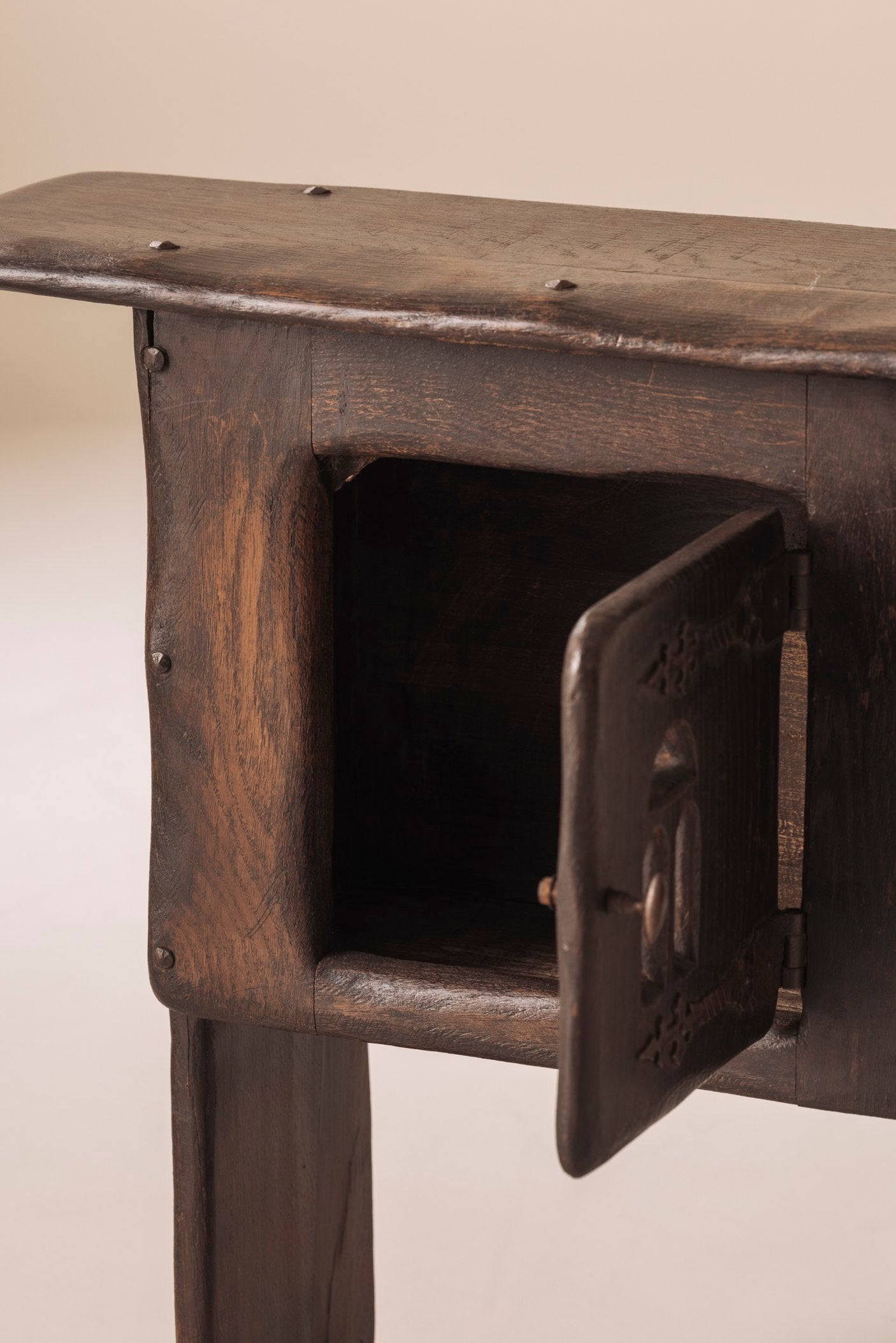 Early 20th century Folk art rustic cabinet / side table from France — in context