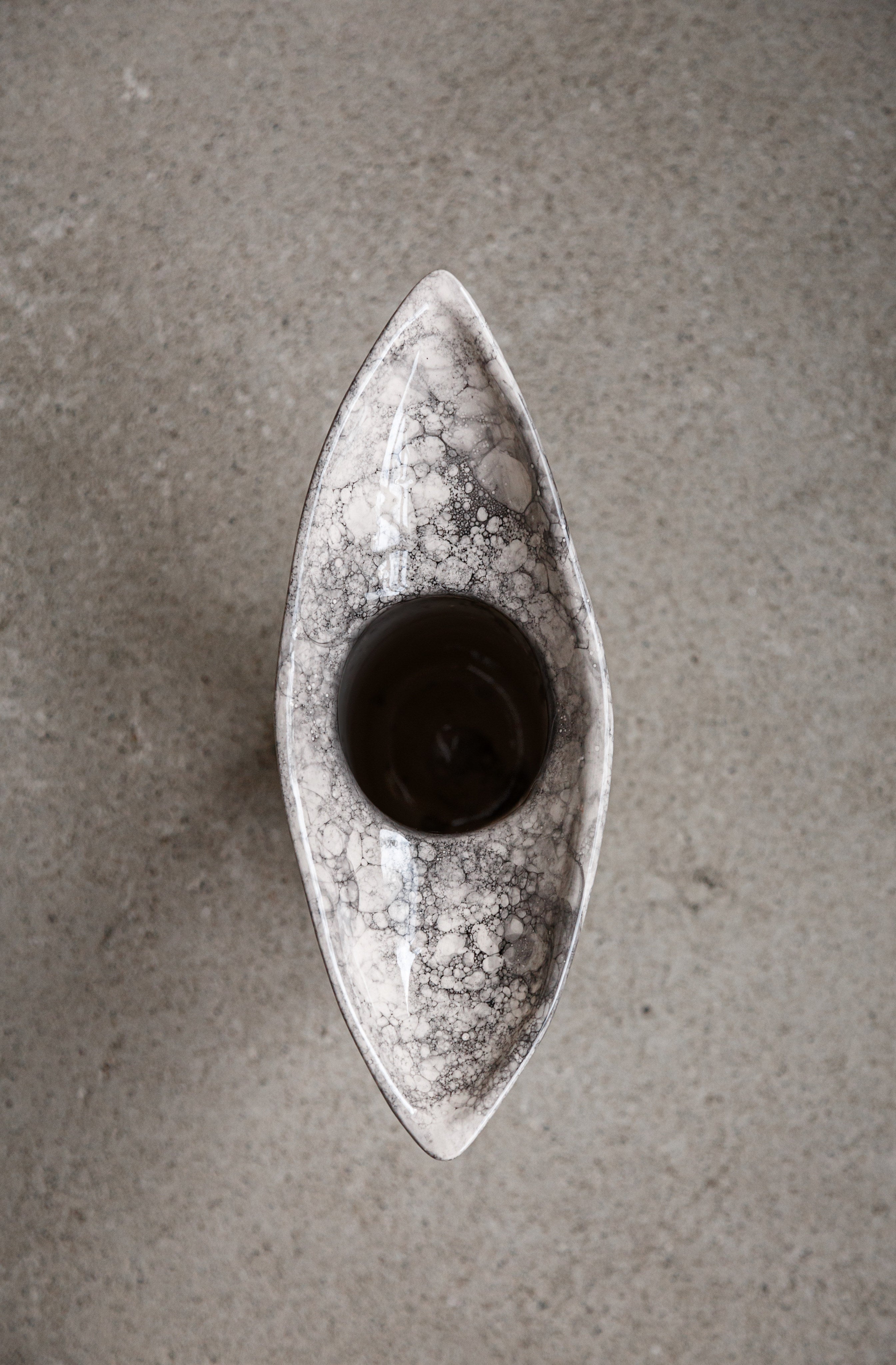 Dyka Ceramic Vase — top view showing marbled ceramic design