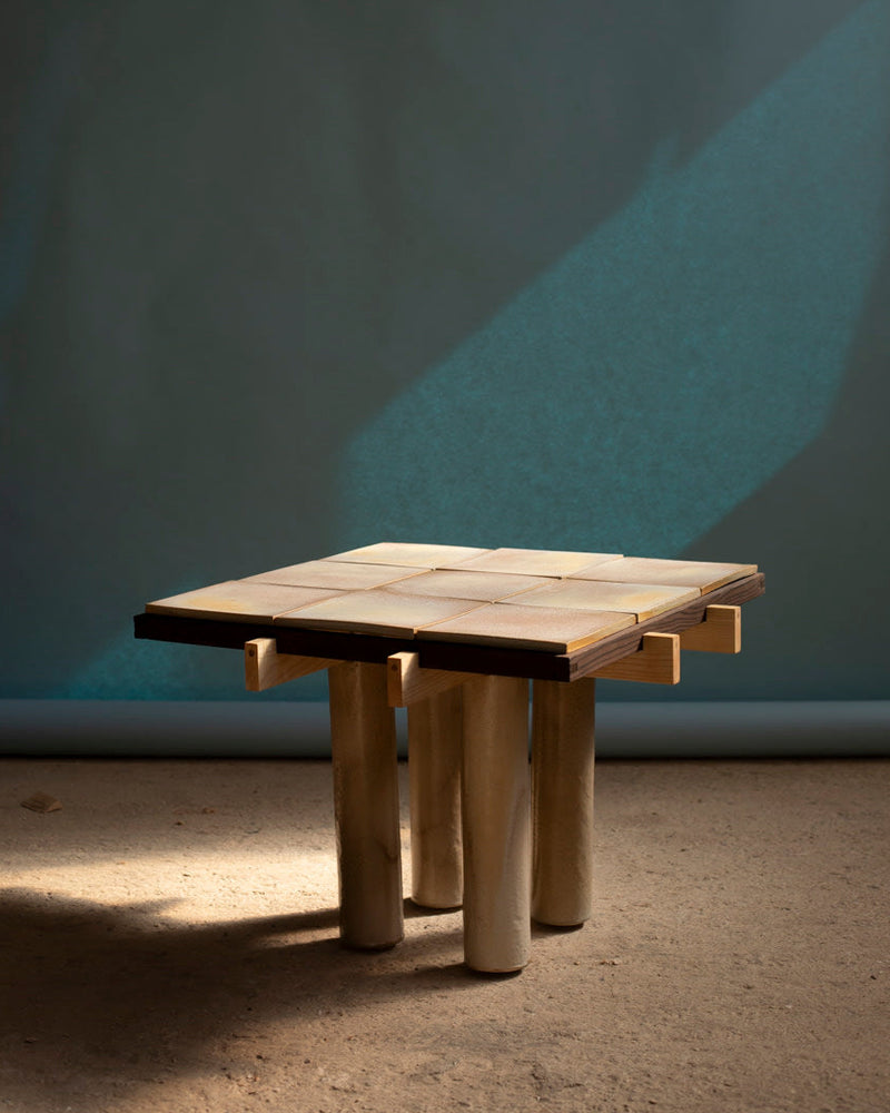 La Taulo - Wood & Clay Side Table, Coffee table by Thomas Morineau Barthelemy | The Oblist