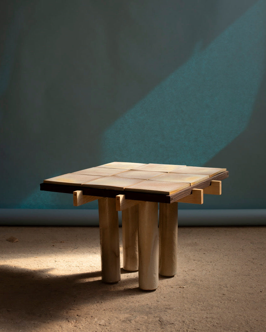 La Taulo - Wood & Clay Side Table, Coffee table by Thomas Morineau Barthelemy | The Oblist