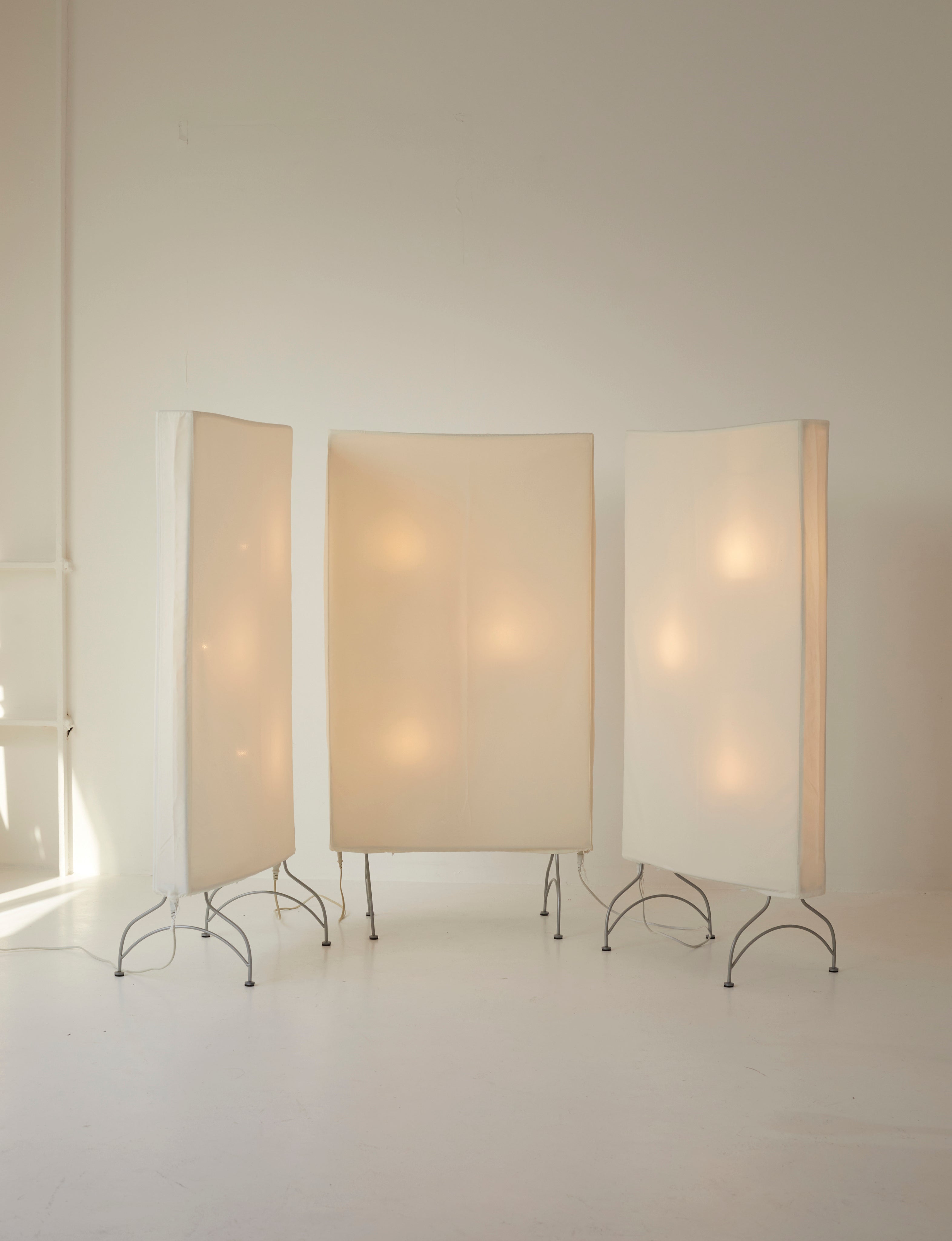 Dimmable Light Screen / Floor Lamp / Room Divider in Removable Fabric C. 2000