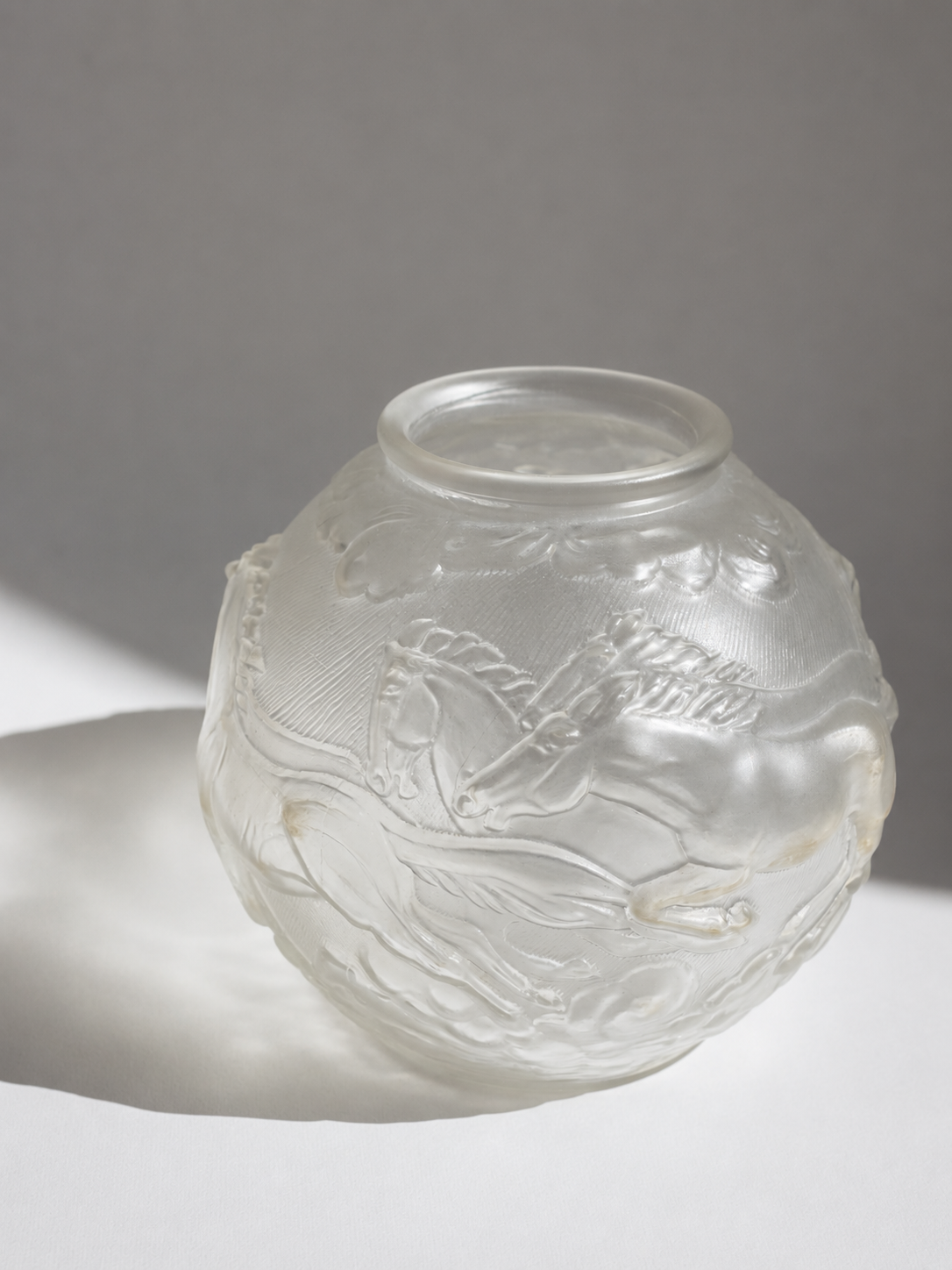 Galloping Horses Art Deco Vase by Karl Zentner | Czechoslovakia, c. 1930s — side angle