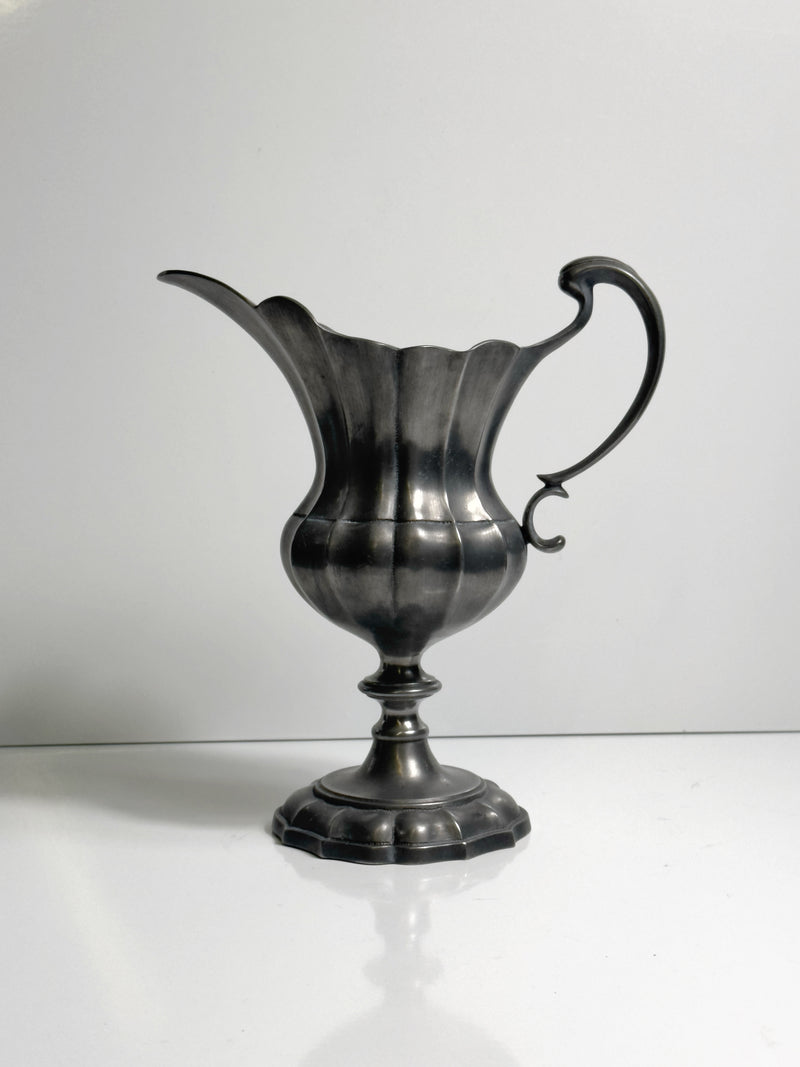 Italian neo baroque style pewter vase - 1950s by Dodo Vintage | The Oblist — handcrafted pewter finish