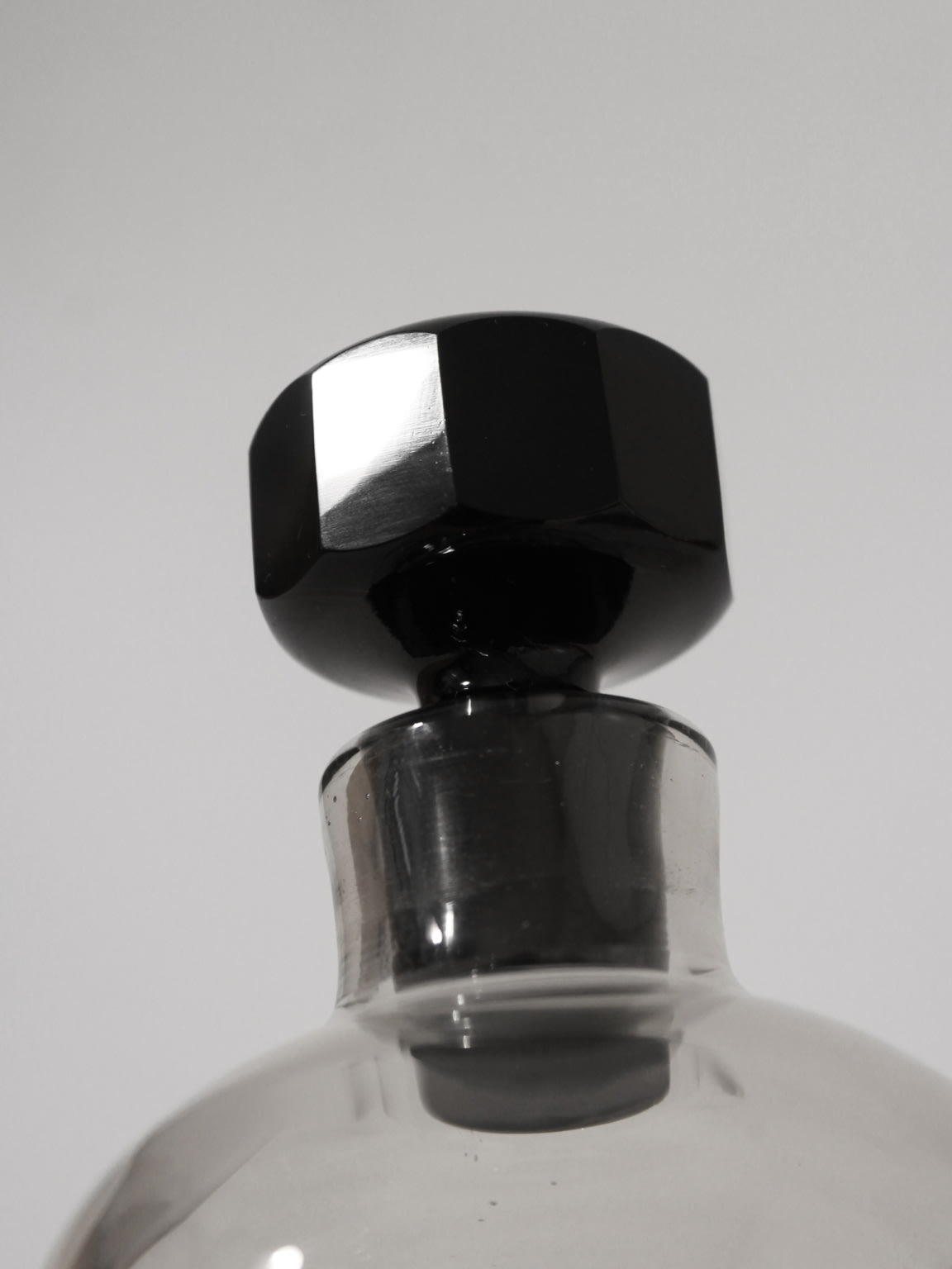 Smoky Black Mid-Century Glass Decanter