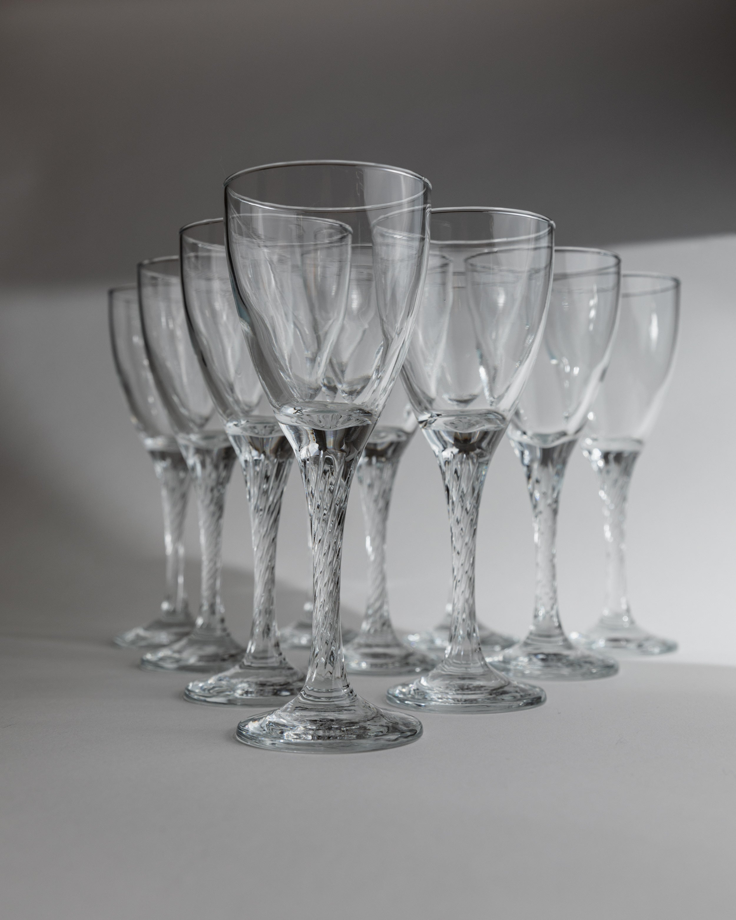 Verres à vin ou à champagne, ensemble de 10, Italie années 1980