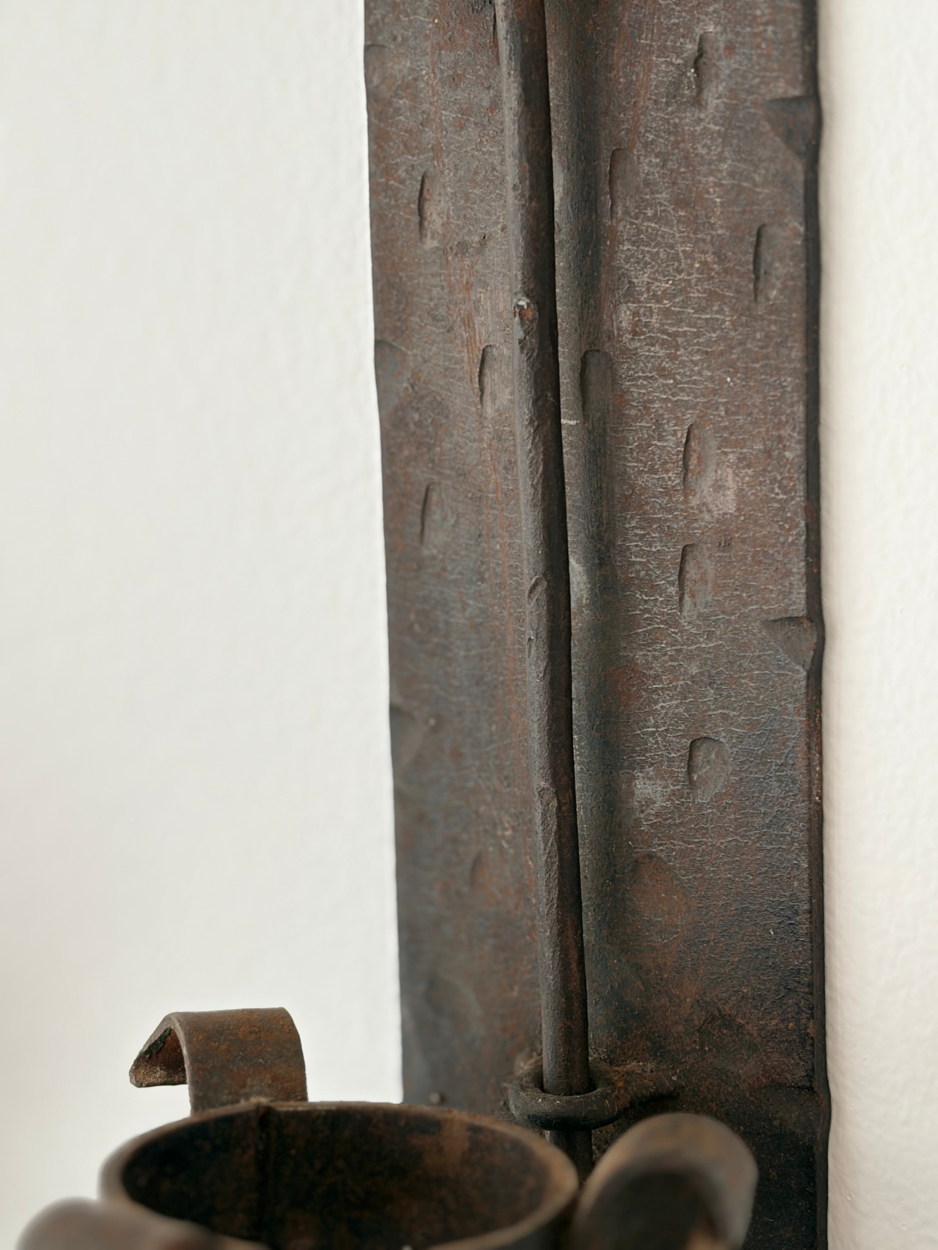 Pair of Hand-Forged Wall Candleholders, Trás-os-Montes, Portugal, c. 1900–1910 — in context
