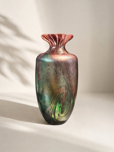 Iridescent Art Nouveau Glass Vase by Dodo Vintage