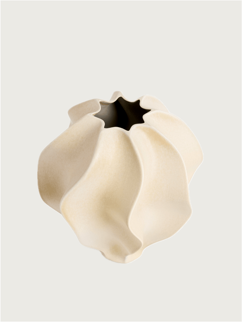 Douro Vase, Oat - Medium — close-up of textured ceramic surface