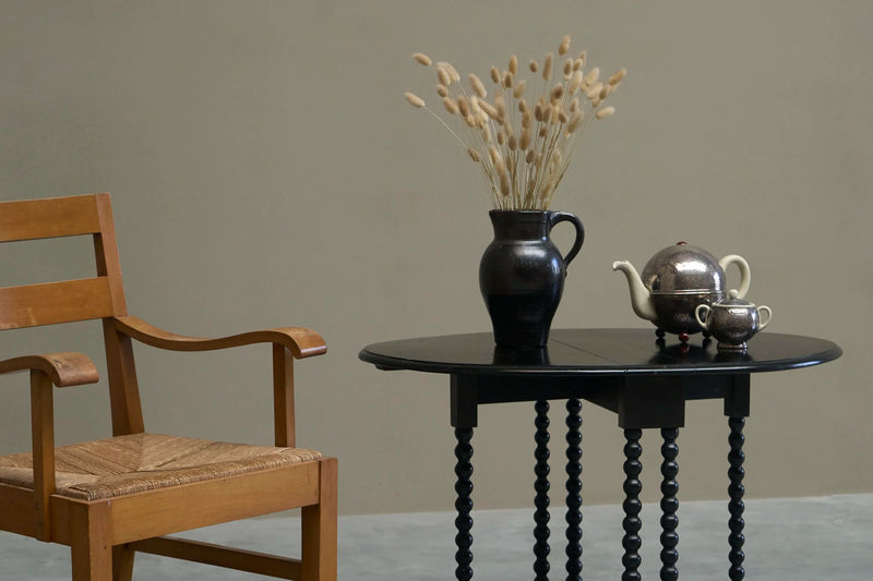Beautiful Ebonized Bobbin Turned Baby Sutherland Table England Late 19th Century — detail view