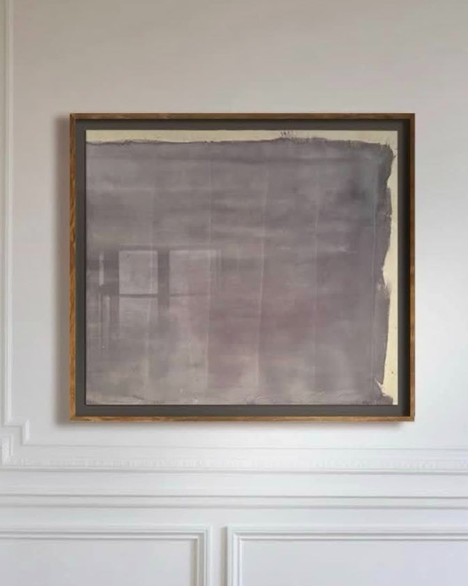 "Gray Mauve" Pigments, Ink on Raw Canvas