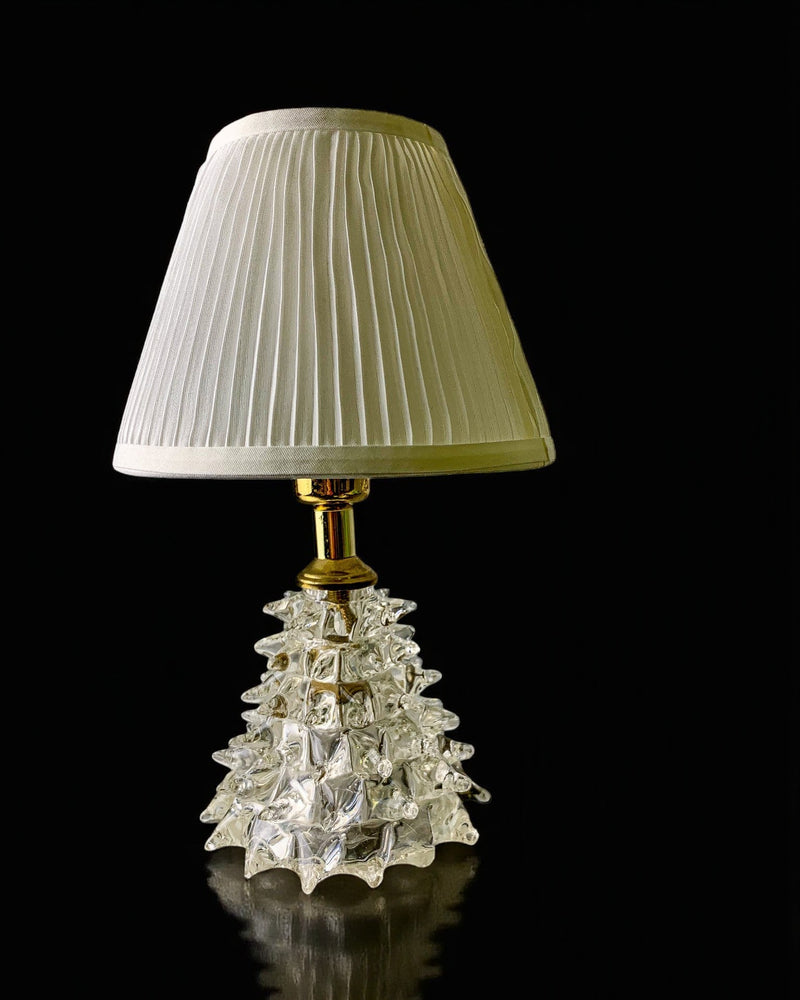 Barovier Murano Rostrato Glass and Brass Table Lamp, Italy 1940s by Malamar Studio | The Oblist