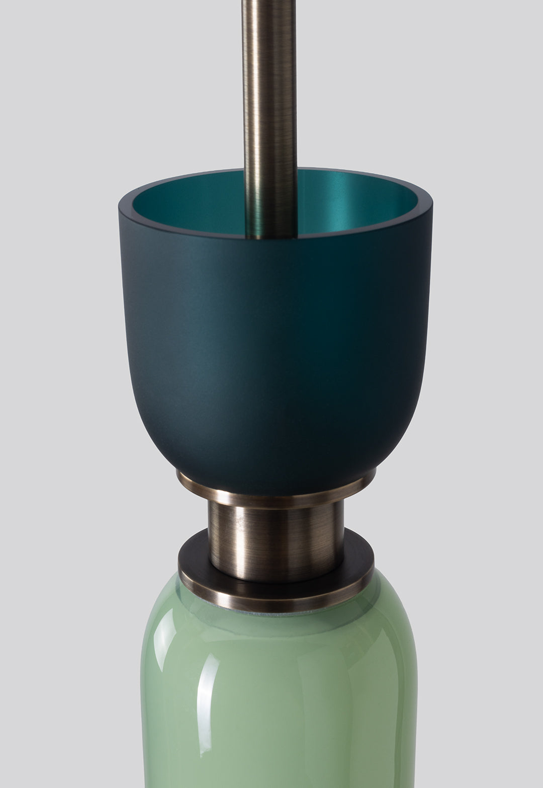 SkLO + Avroko Union Small Pendant - Light Beige/Olivin Frosted glass, Antique Brass finish — alternate view