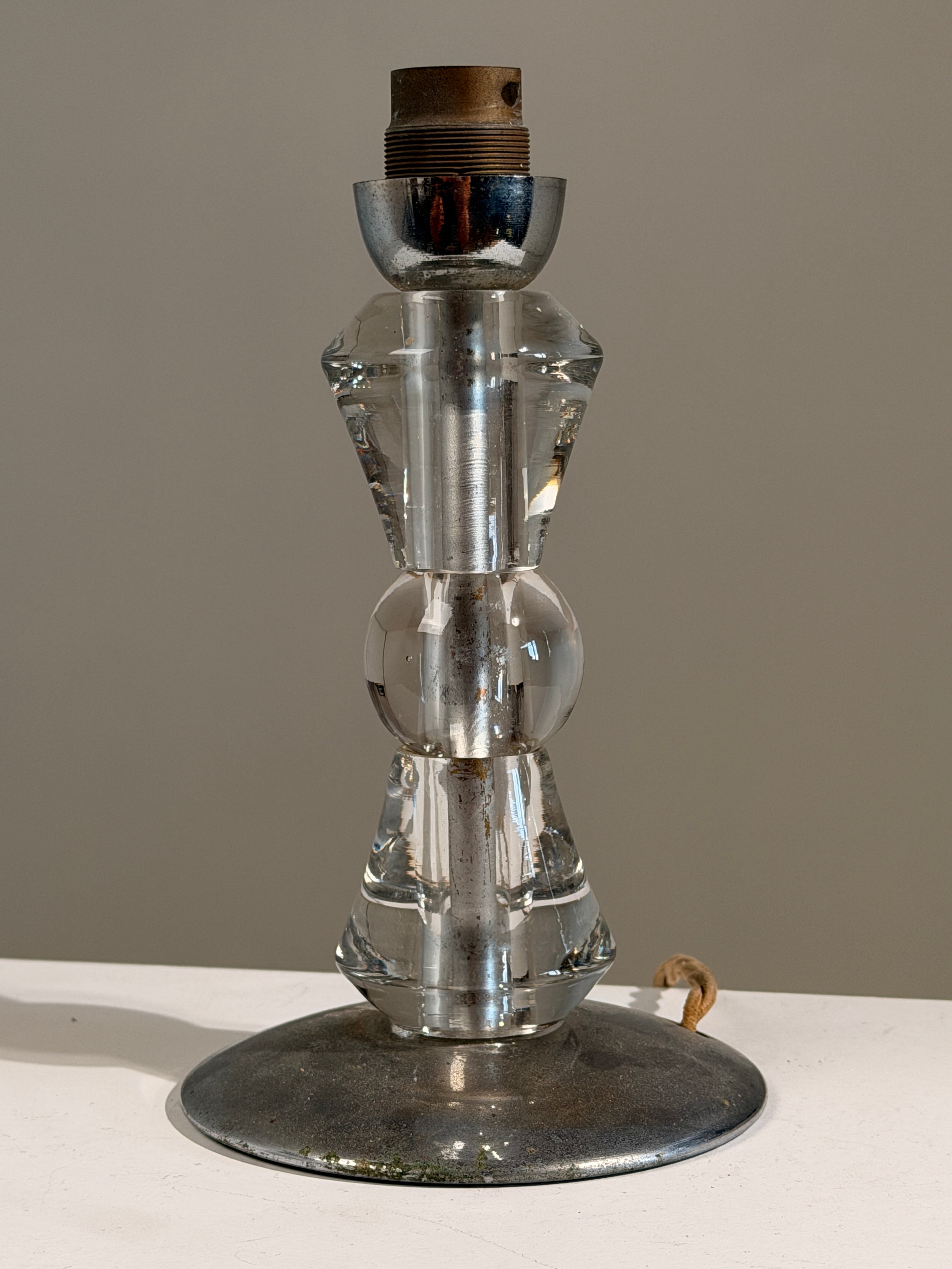 Art Deco glass table lamp, France, circa 1930 — lifestyle setting