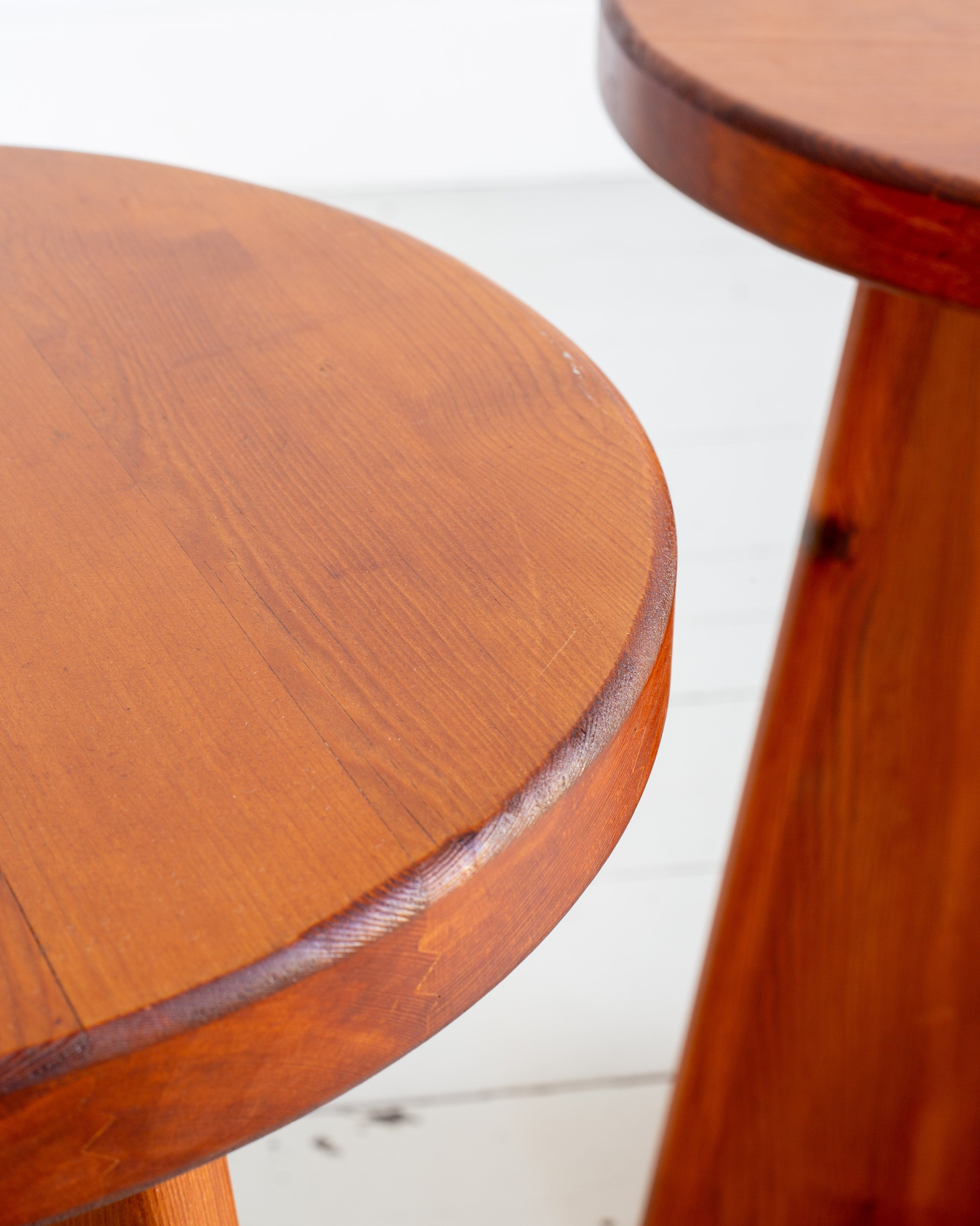 Pair of Vintage Swedish Pine Stools