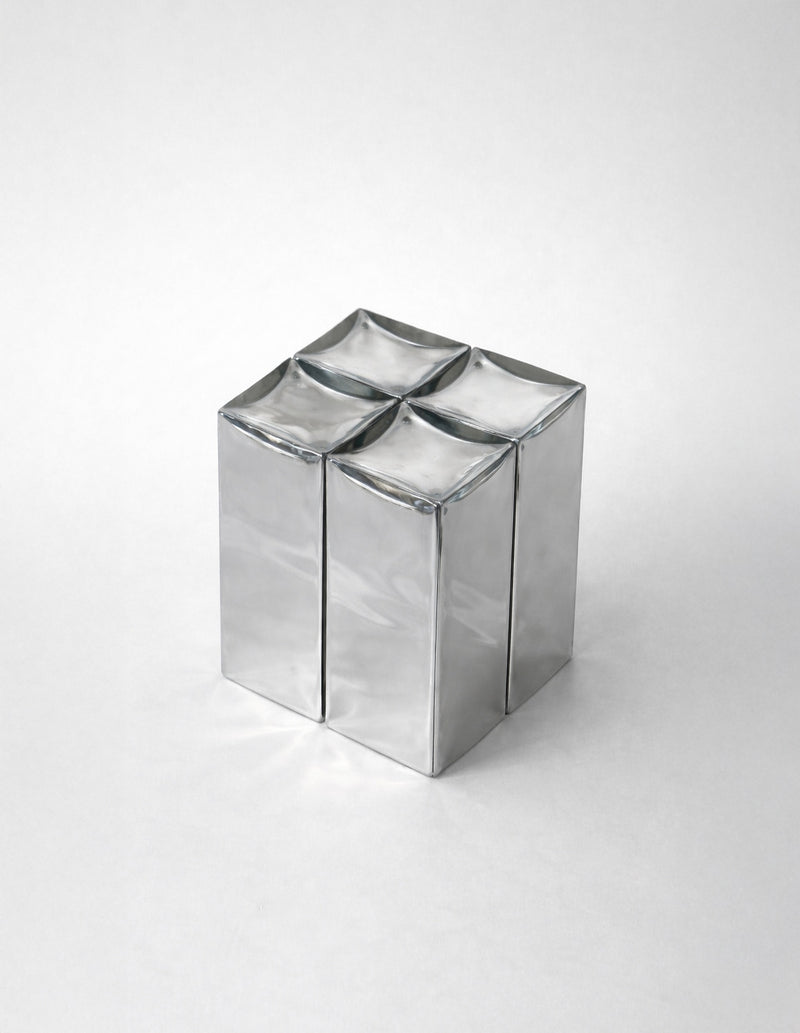 MONOLIT' Stool / Side Table by HOMA | The Oblist — polished metal finish