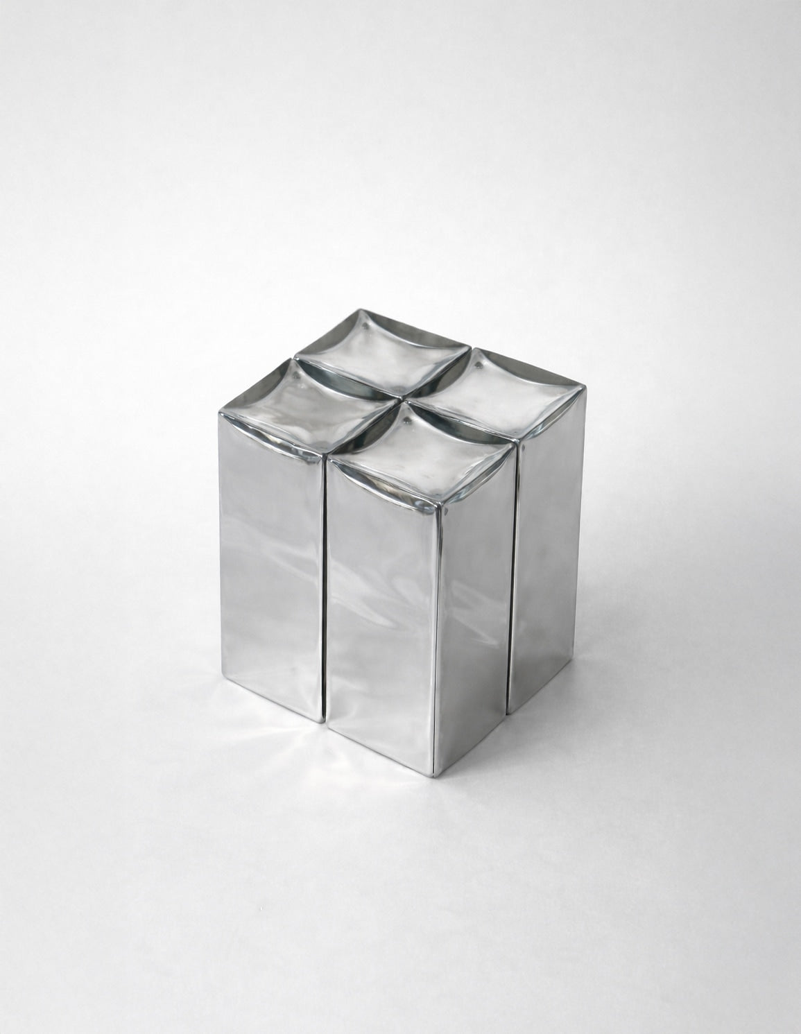MONOLIT' Stool / Side Table by HOMA | The Oblist — polished metal finish