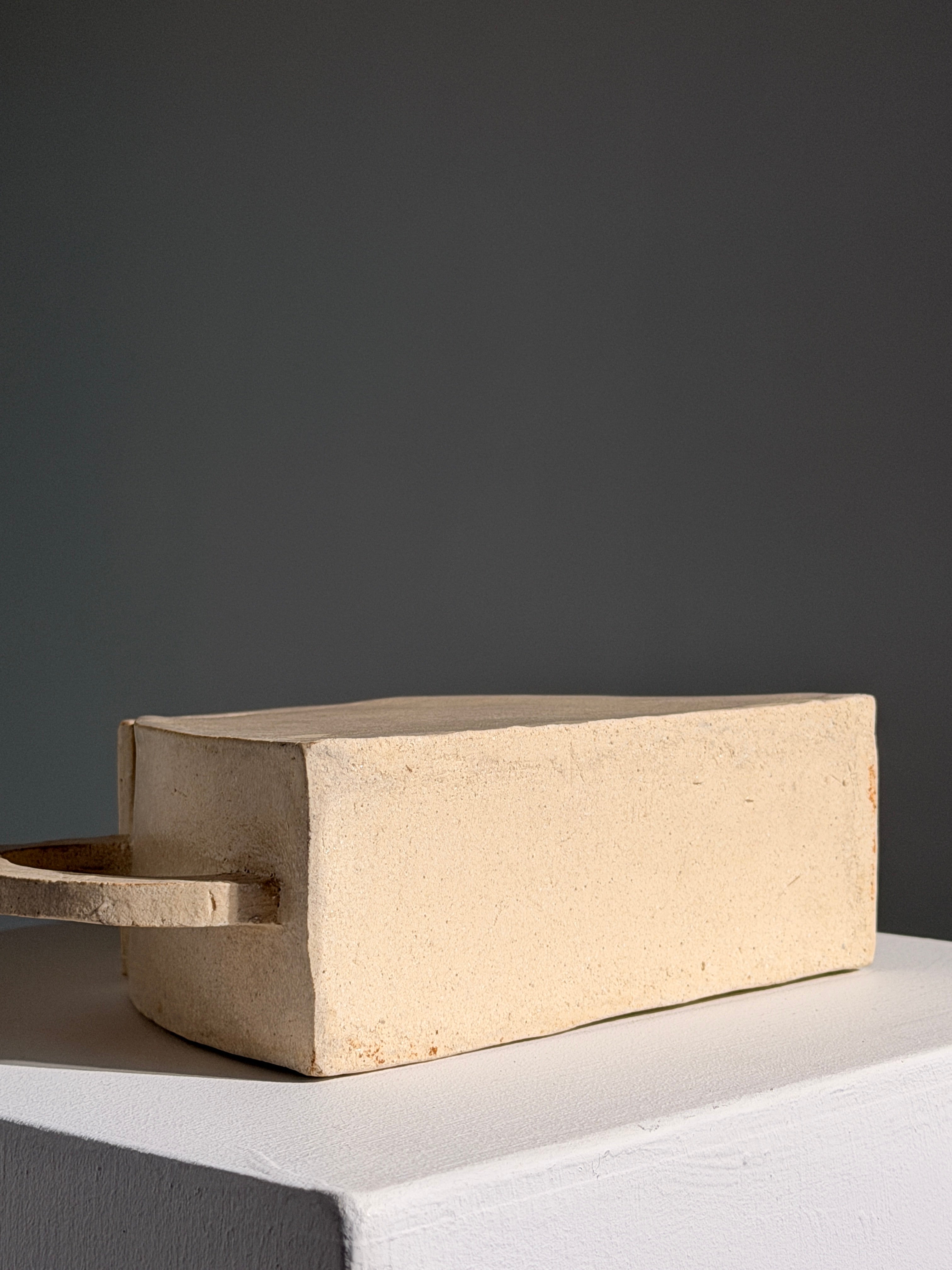 Geometric sculptural stoneware teapot, France, 1990 — in context