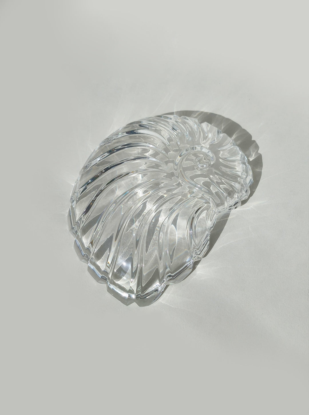 Crystal Shell Vide Poche — angled view of clear crystal design