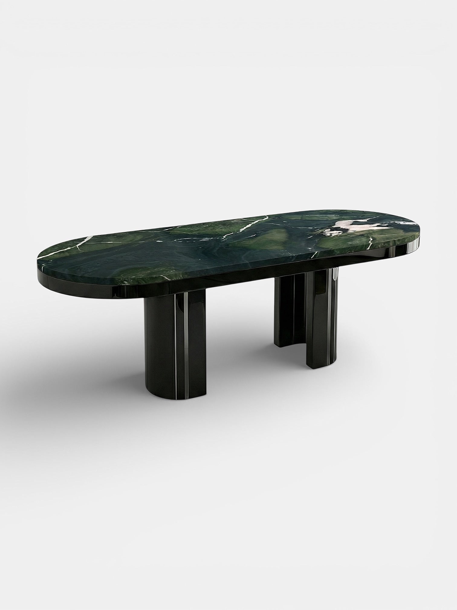 Gio Black And Avocado Marble Dining Table — detail view