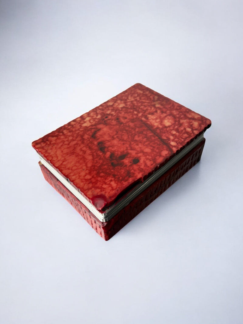 Red Faux Alabaster Box by Romano Bianchi | The Oblist — vintage red design