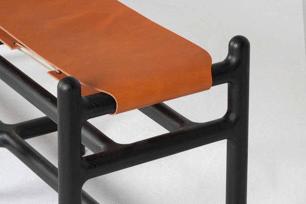 Lyndoe Bench in Solid Wood and Leather