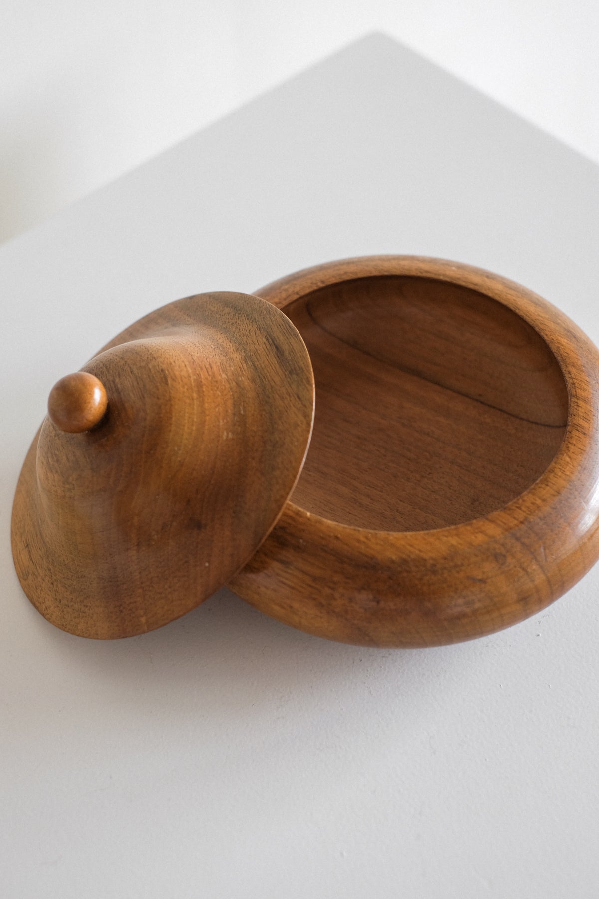 Handcrafted Wooden Lidded Bowl — alternate view