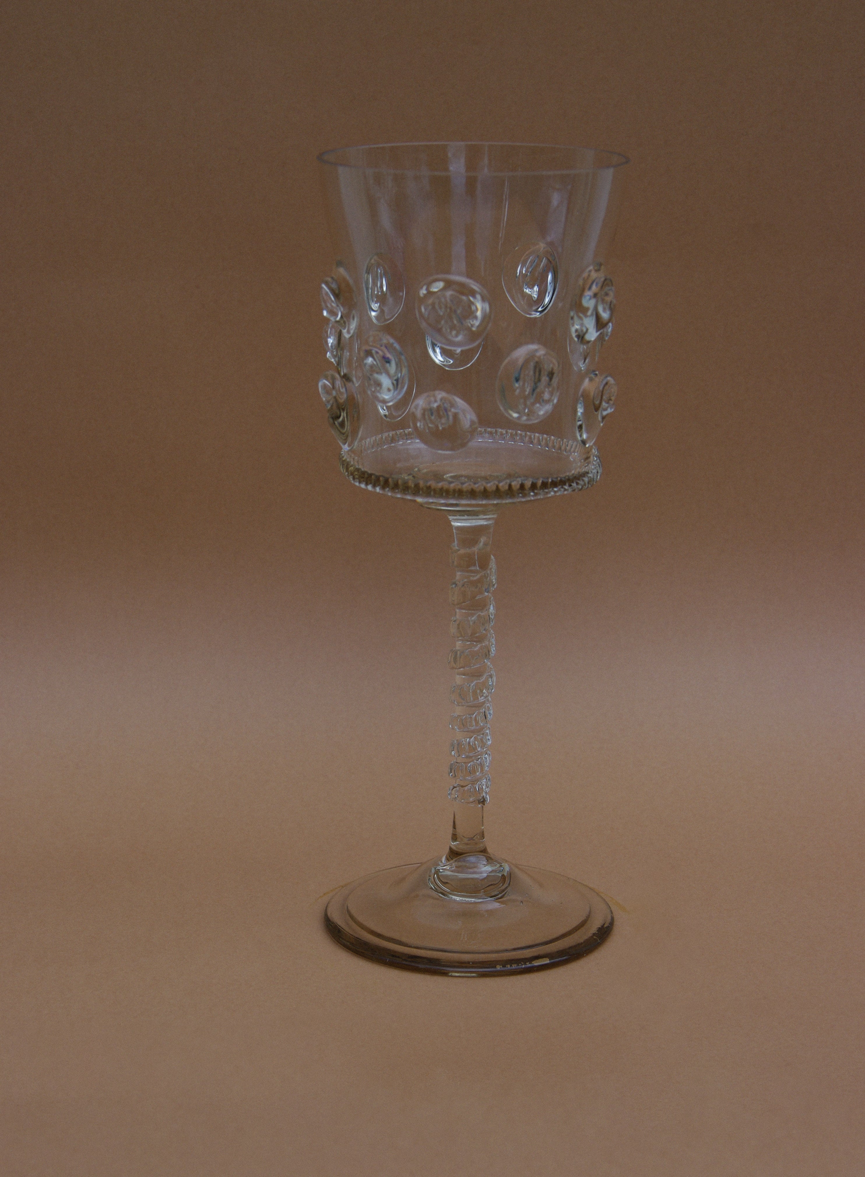Pair of Mouthblown Wine Glass - Dots