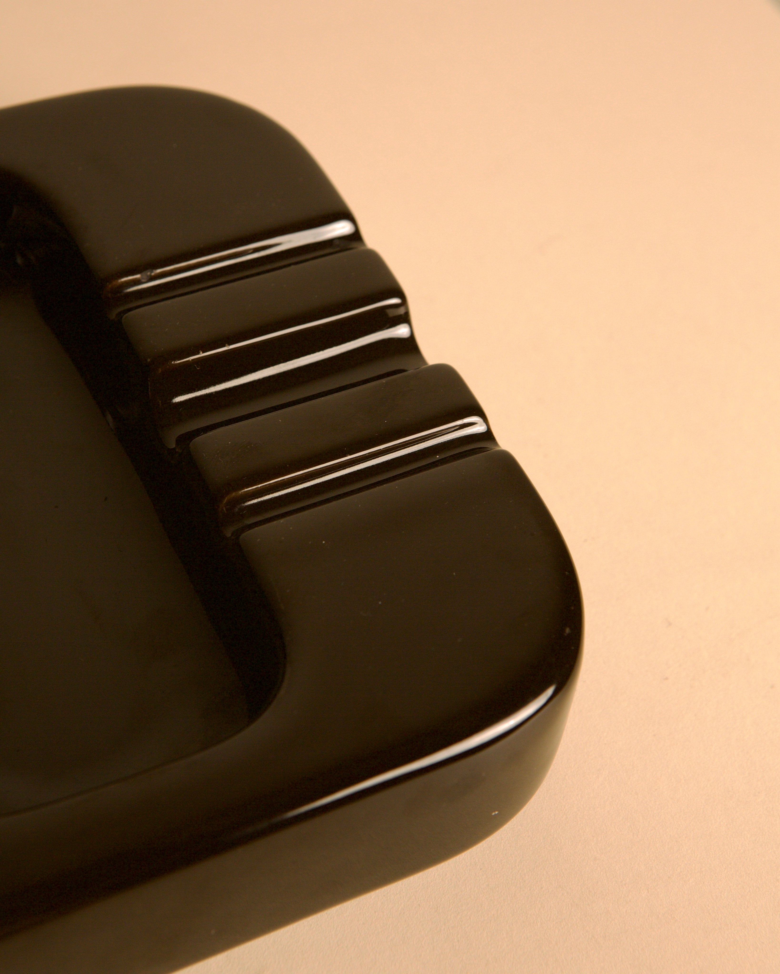 Italian Brown Ceramic Ashtray by Sicart Cartigliano, 1960s — lifestyle setting