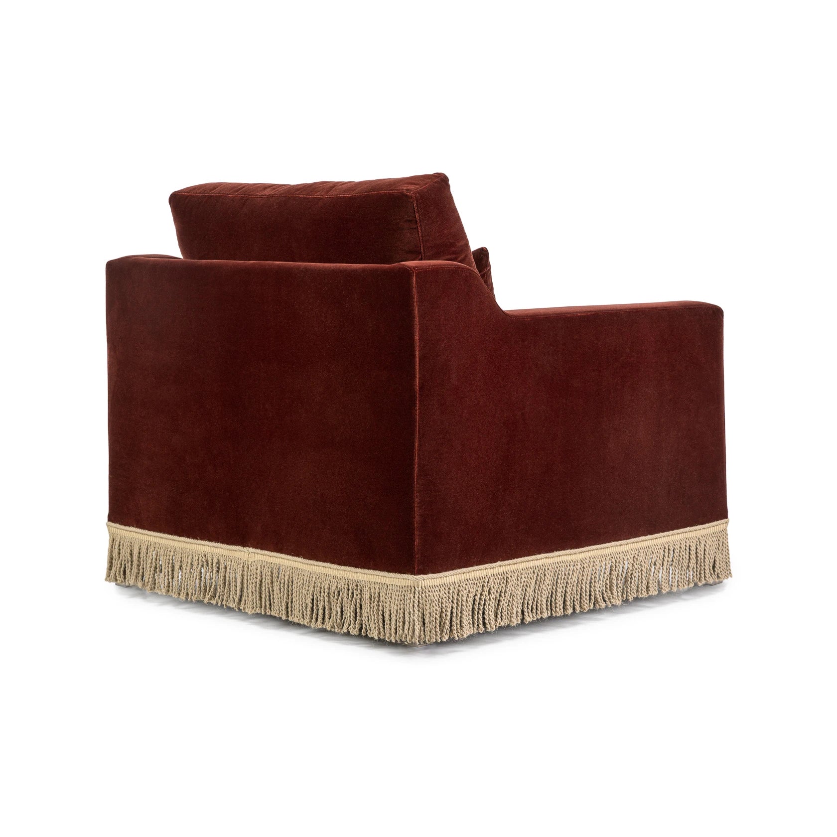Orlando Lounge Chair - Velvet Sangria & Jute Fringe — lifestyle setting