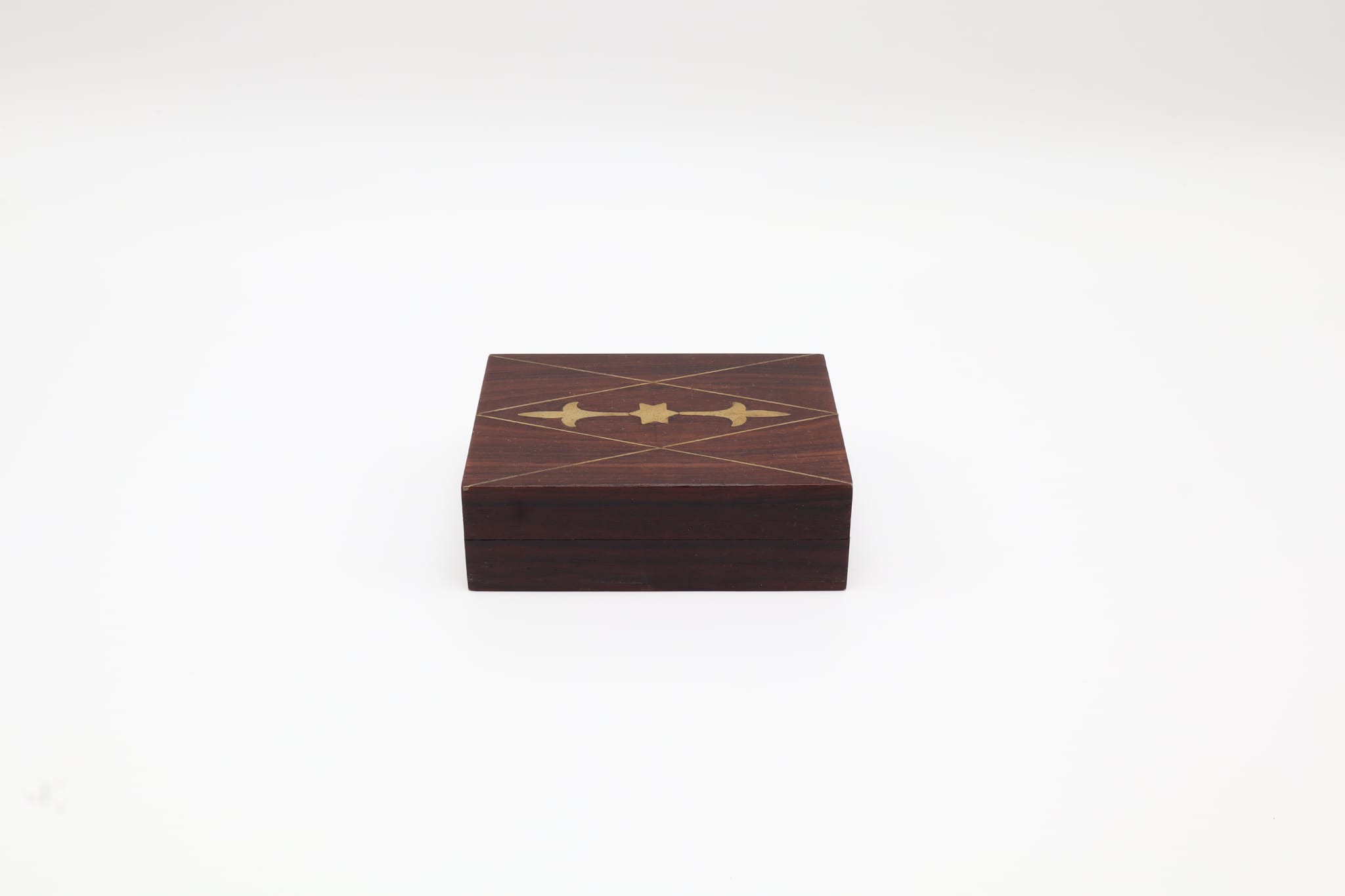 Vintage Handcrafted Wooden Box with Marquetry – Japan, c. 1970s–1980s — side angle