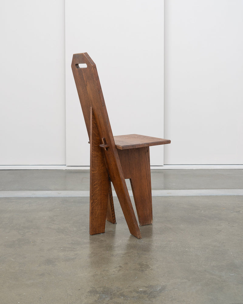 Architectural Brutalist Vernacular Oak Chair (1 of 5) by Tom Bogle | The Oblist