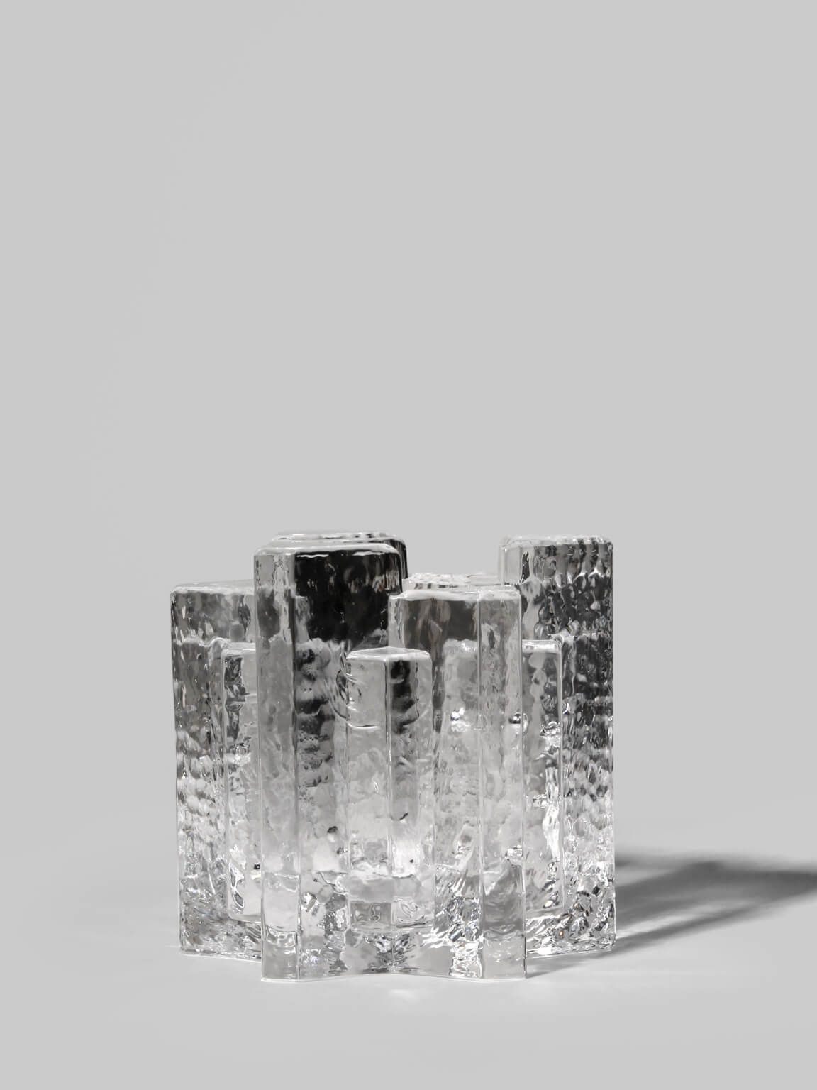 Brutalist Swedish Crystal Glass Candle Holder by Vintage Stories | The Oblist