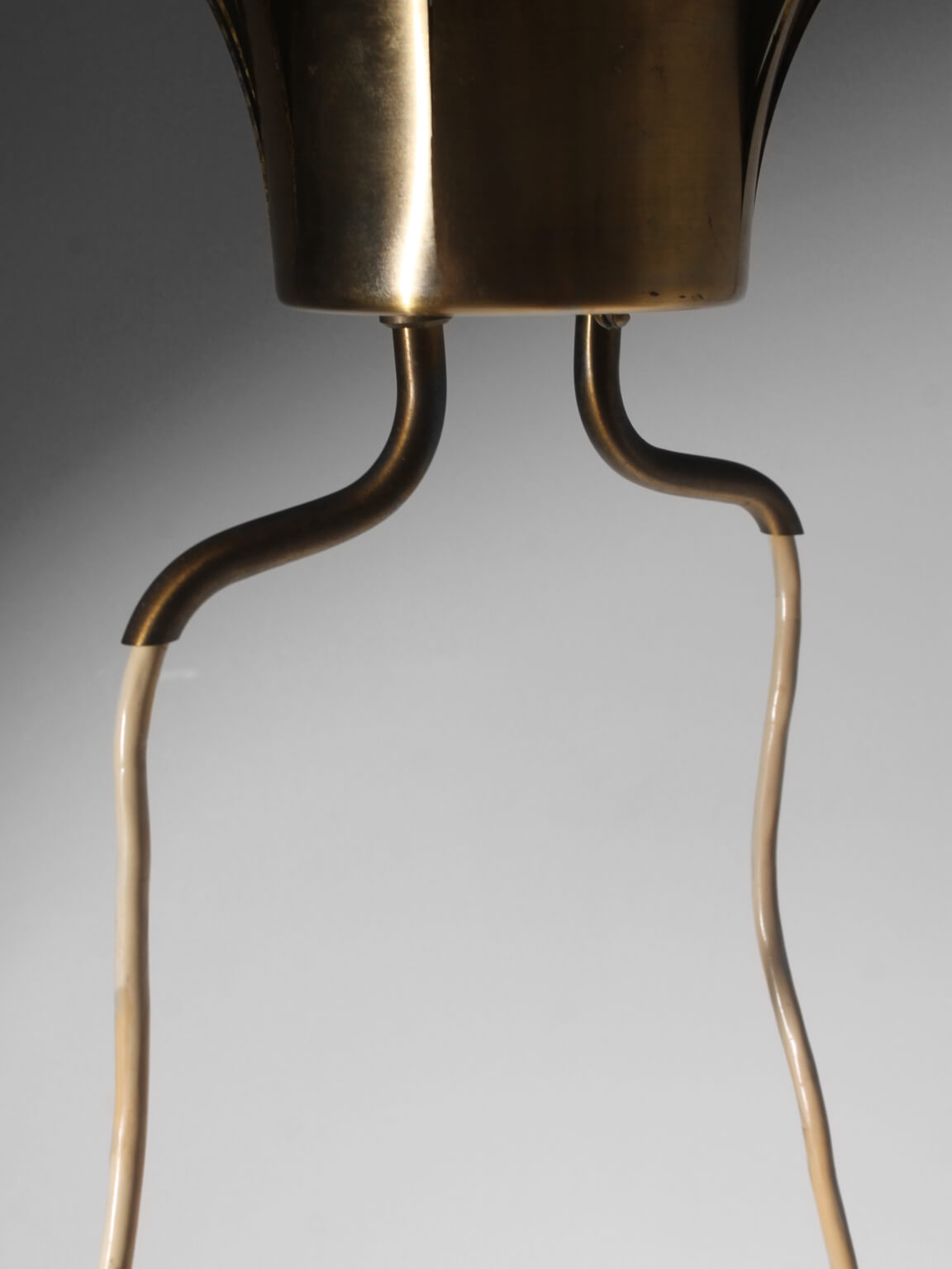 Wiktor Berndt Mid-Century Crystal And Brass Ceiling Light, For Flygsfors, Sweden — close-up