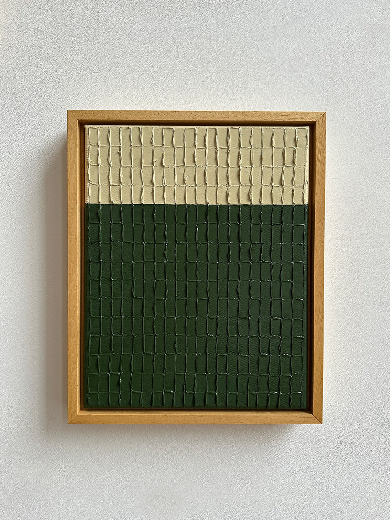 Buff Verte' Painting by Roi Elmaliah | The Oblist — textured green and beige colors