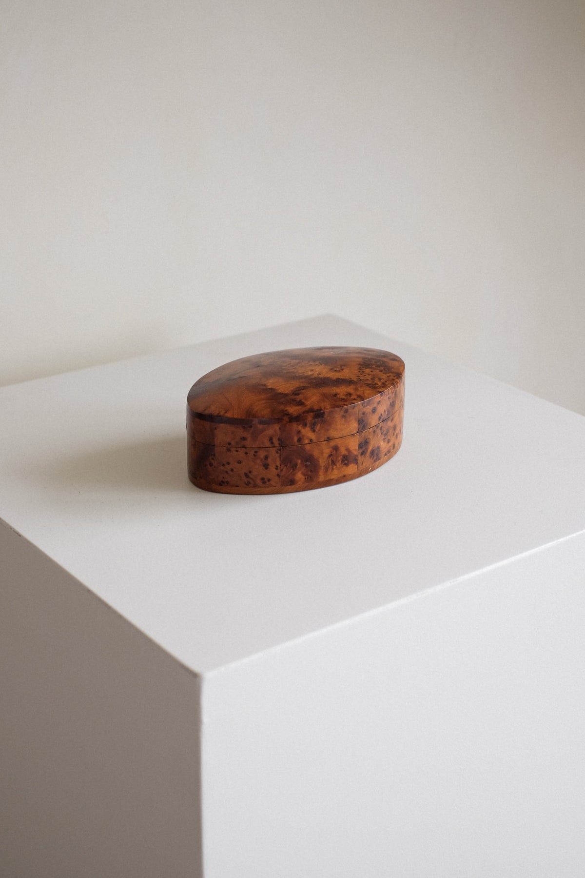 Vintage Oval Burl Wood Trinket Box by septembre studios | The Oblist