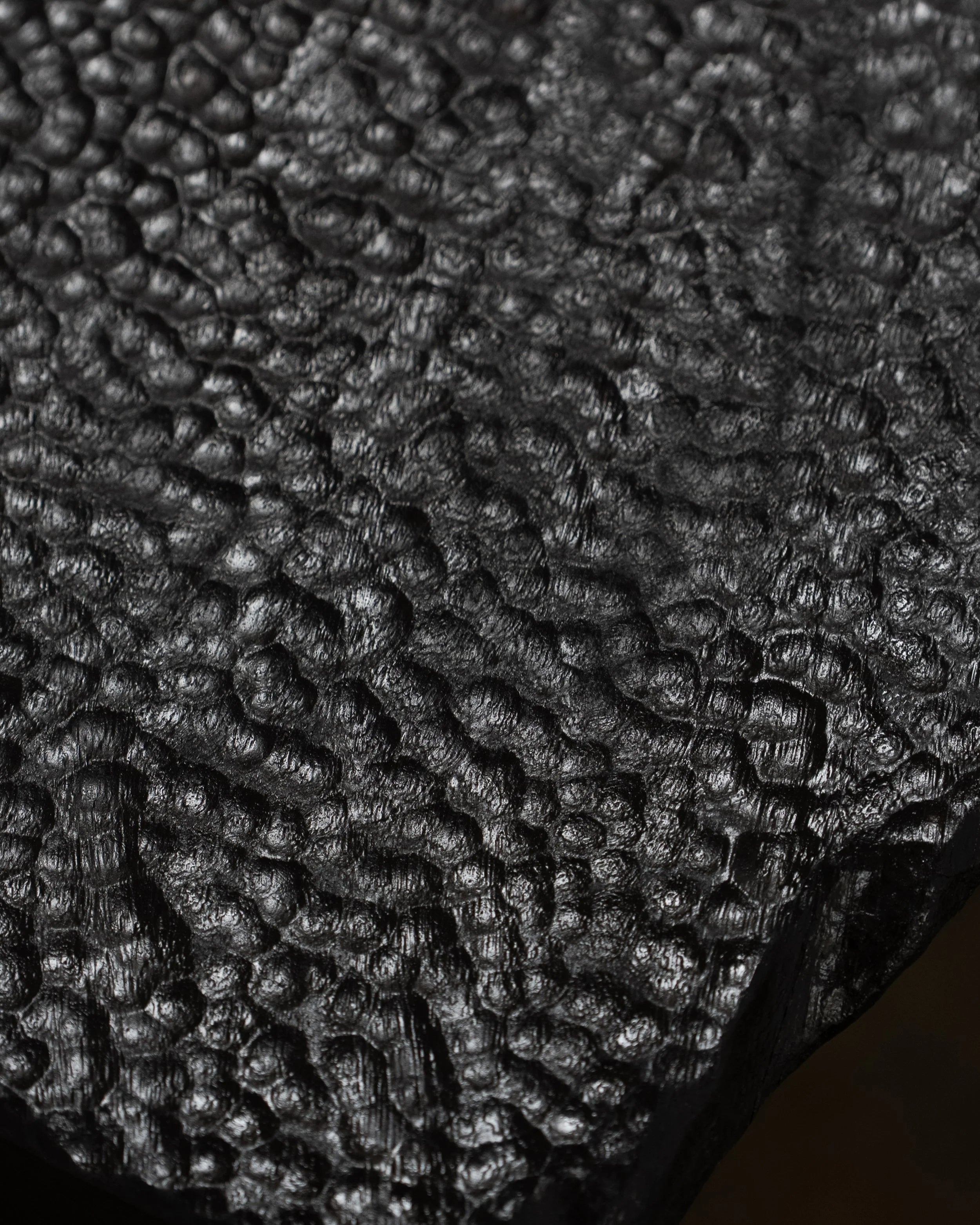 Massif Dining Table from Charred Eucalyptus Wood — detail view