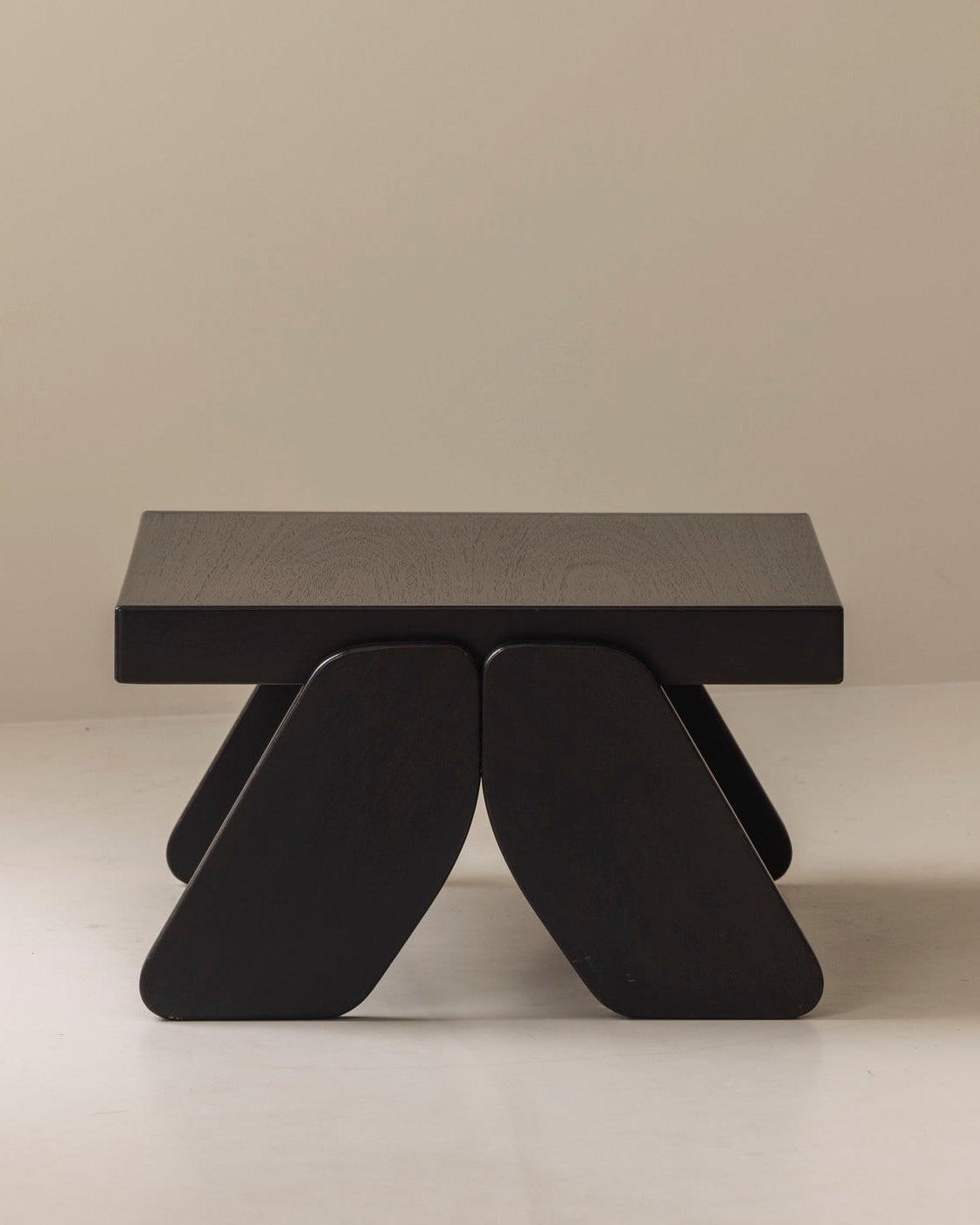 French brutalist coffee table in wenge, 1970s — in context