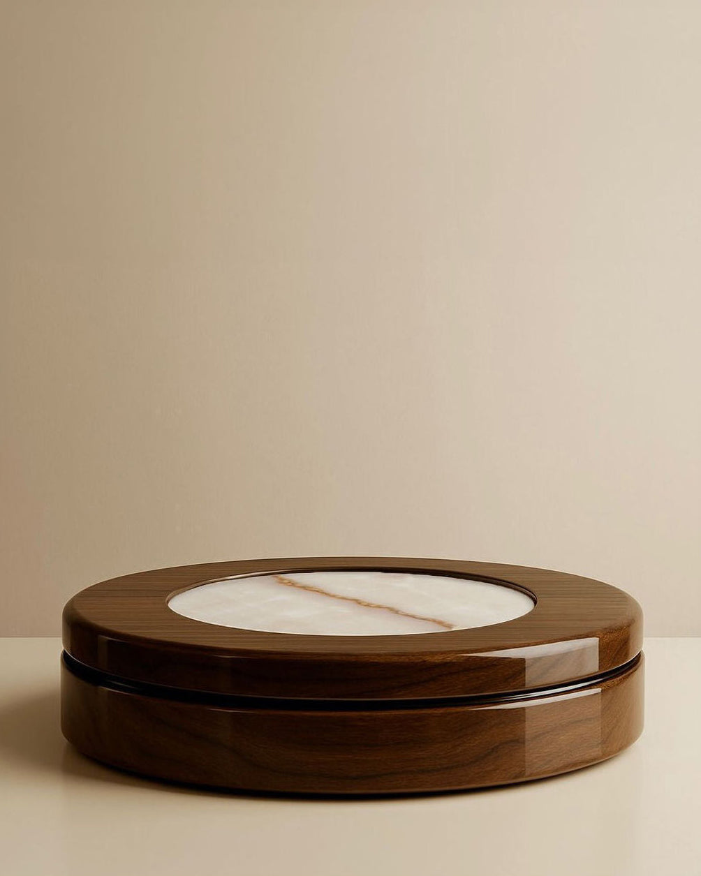 Yoyo Wood and Shell Onyx Coffee Table — side angle