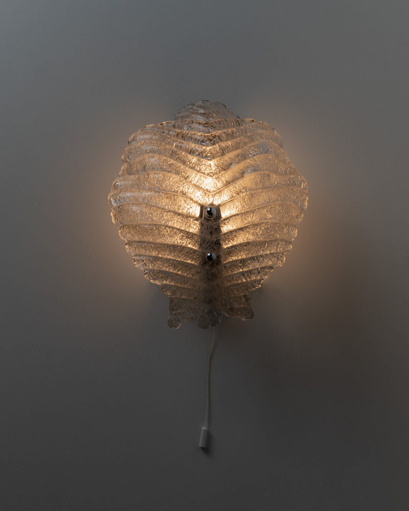 Vintage Murano Glass Wall Lamp for Honsel Lamps by Bottega Jacobs | The Oblist — ribbed glass design